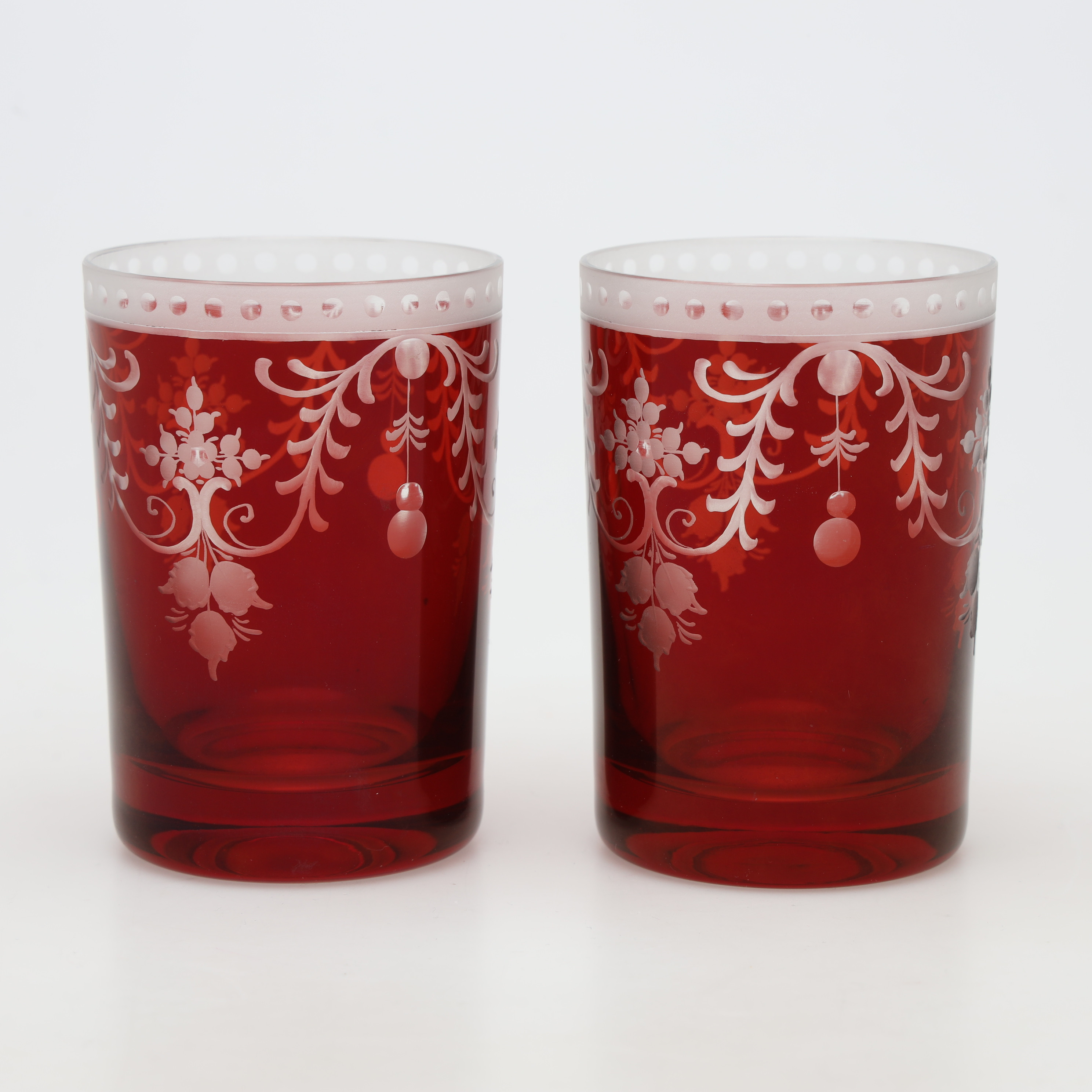 DRICKSGLAS, 1 par, slipad och frostad dekor, Christian Dior.