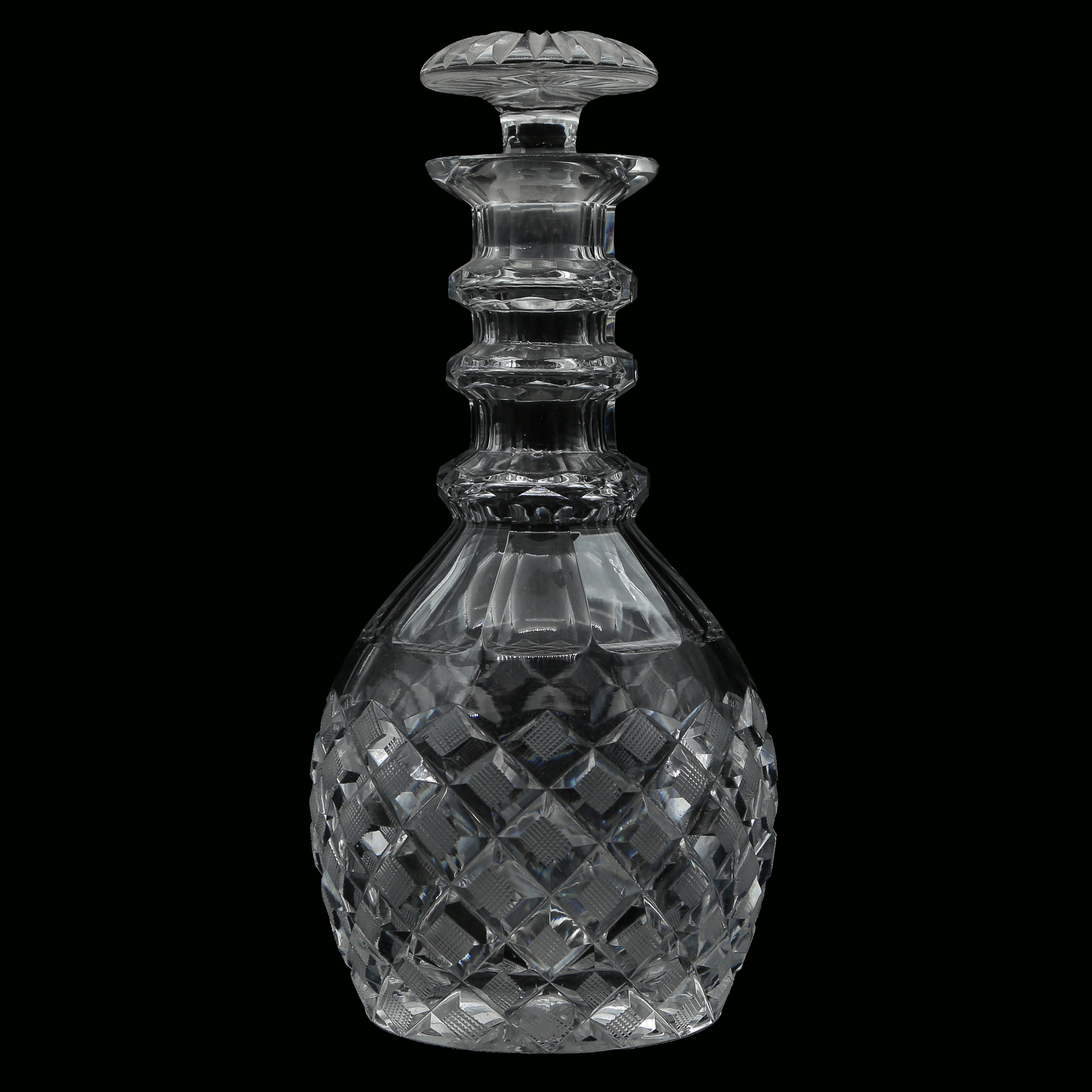 WHISKYKARAFF, RUT/RELIEF DEKOR, 1900-TALETS FÖRSTA HÄLFT.