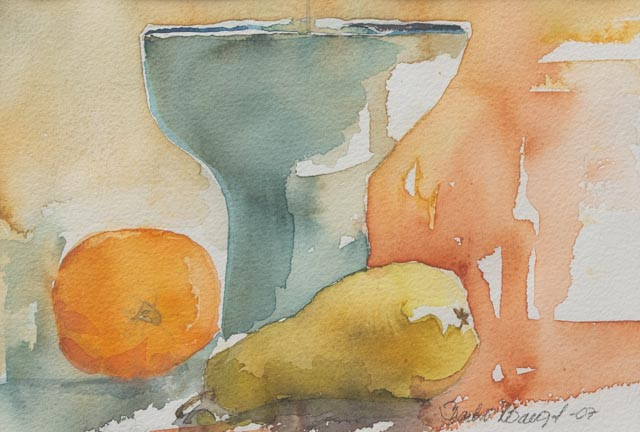 BARBRO RÖNNGARD. Stilleben, akvarell, signerad och daterad.