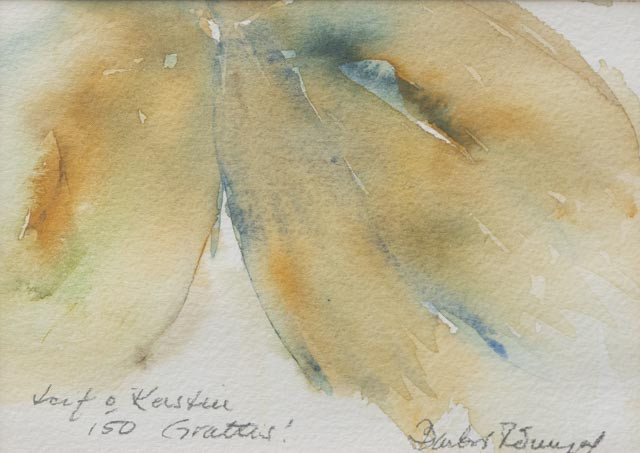 BARBRO RÖNNGARD. Frukter, akvarell, signerad.