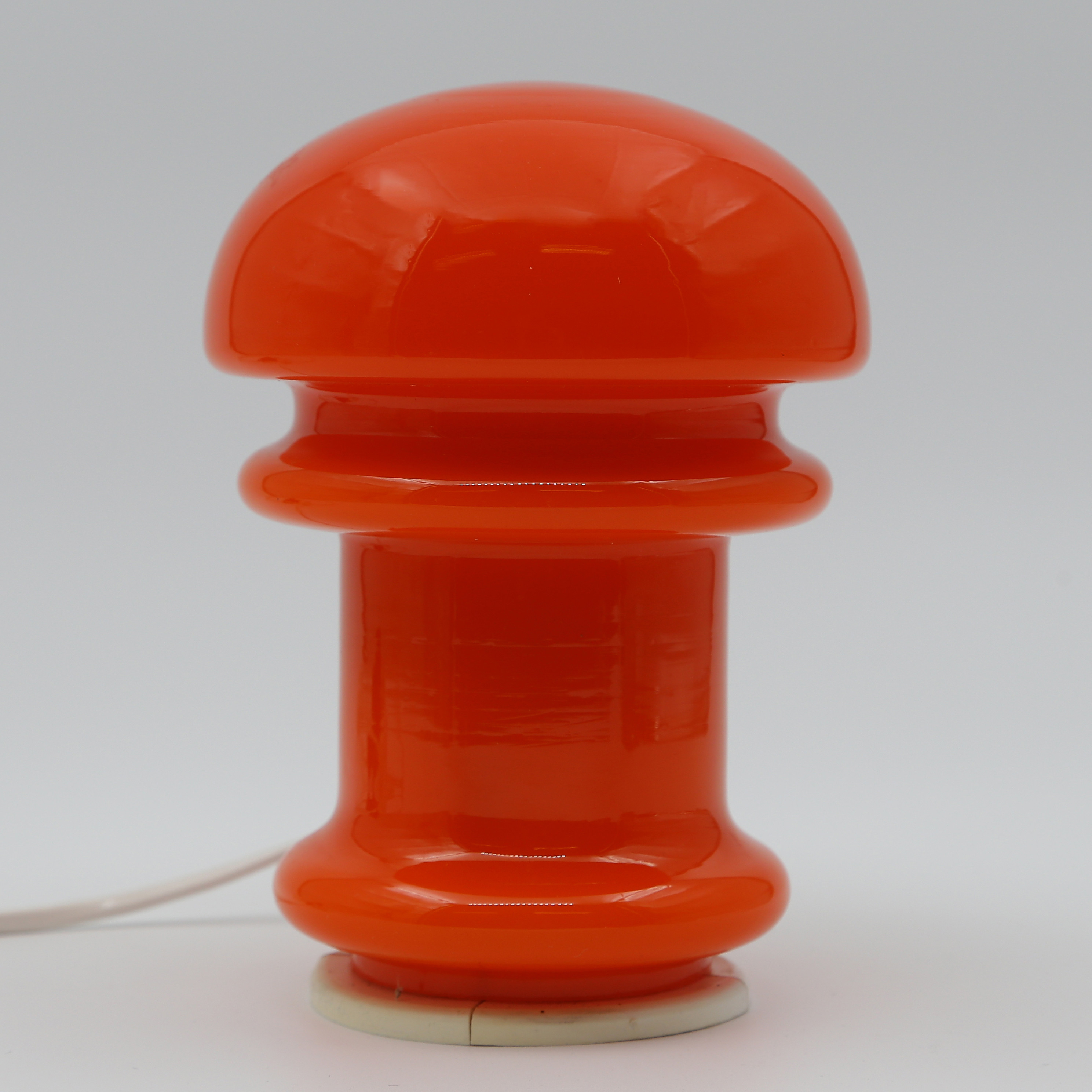 BORDSLAMPA, ORANGE GLAS, 1960/1970.