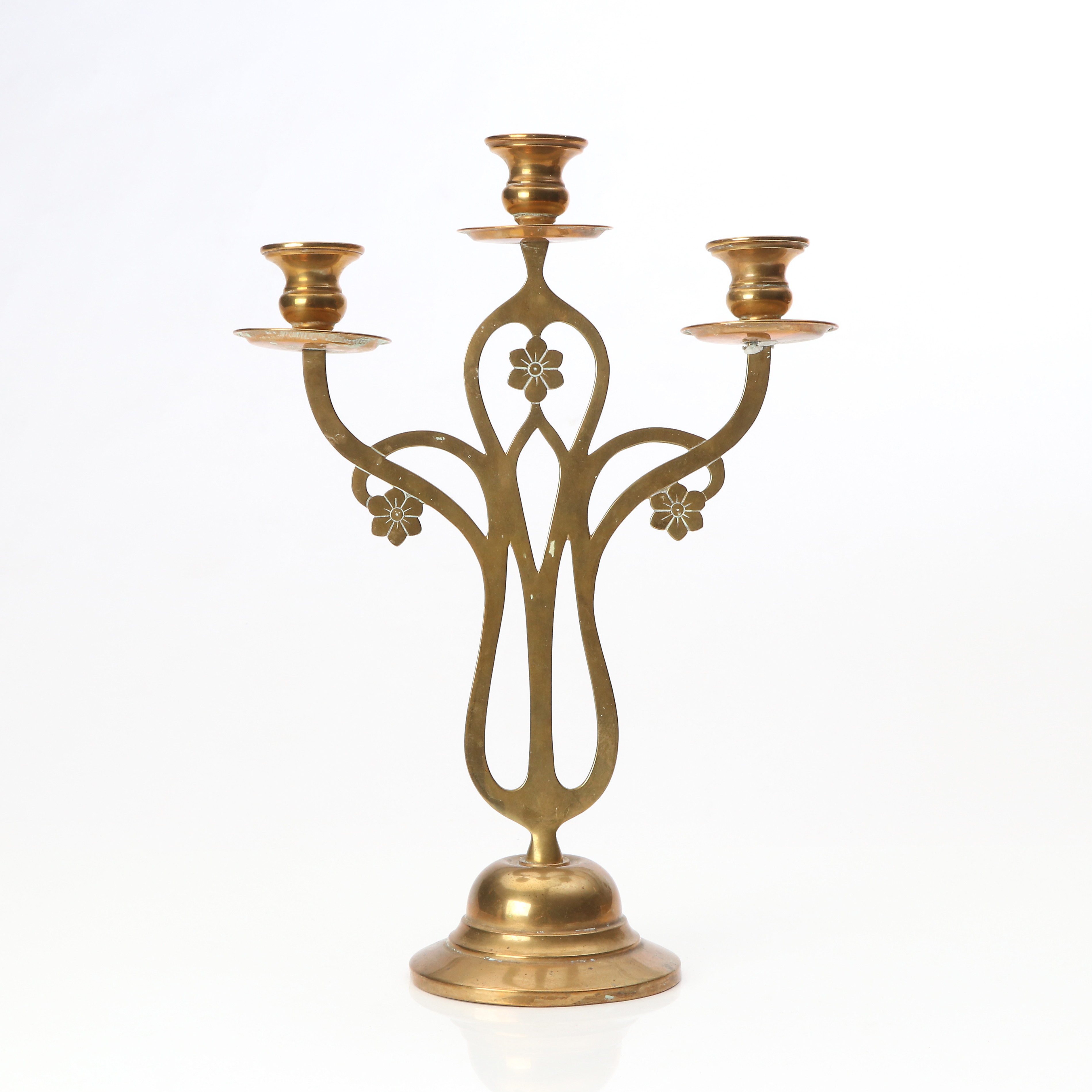 LJUSSTAKE. Mässing. Jugend, tidigt 1900-tal.