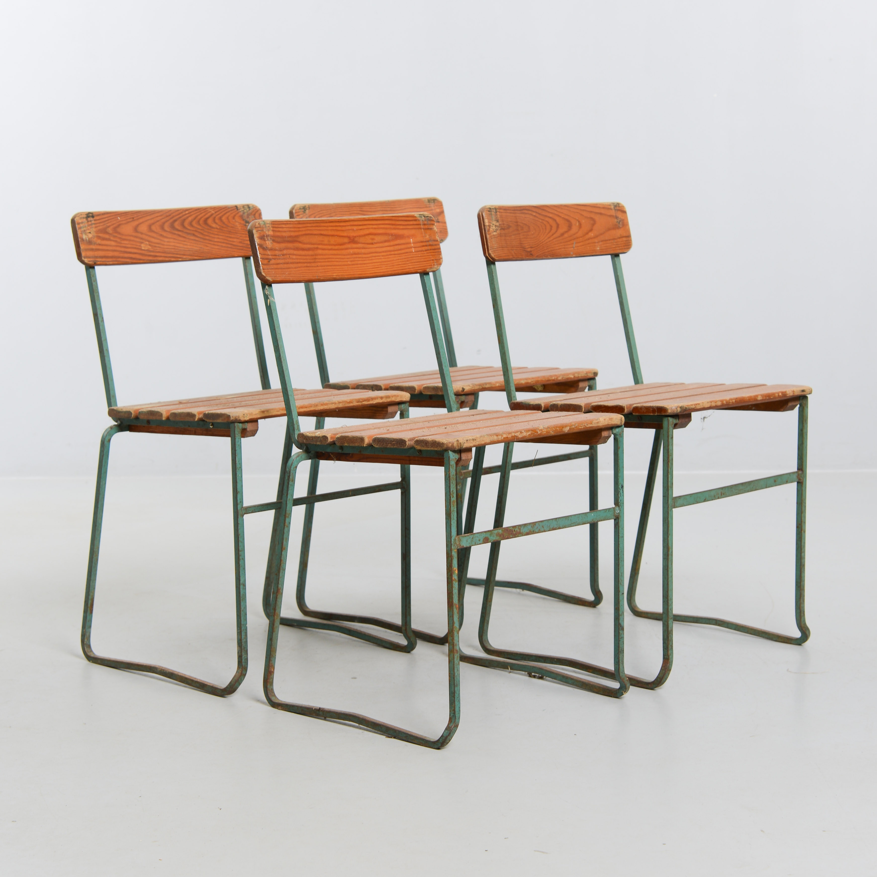 TRÄDGÅRDSSTOLAR, 4 st, Bröderna Sandberg, Sandviken Järnmöbelfabrik, 1940-tal.