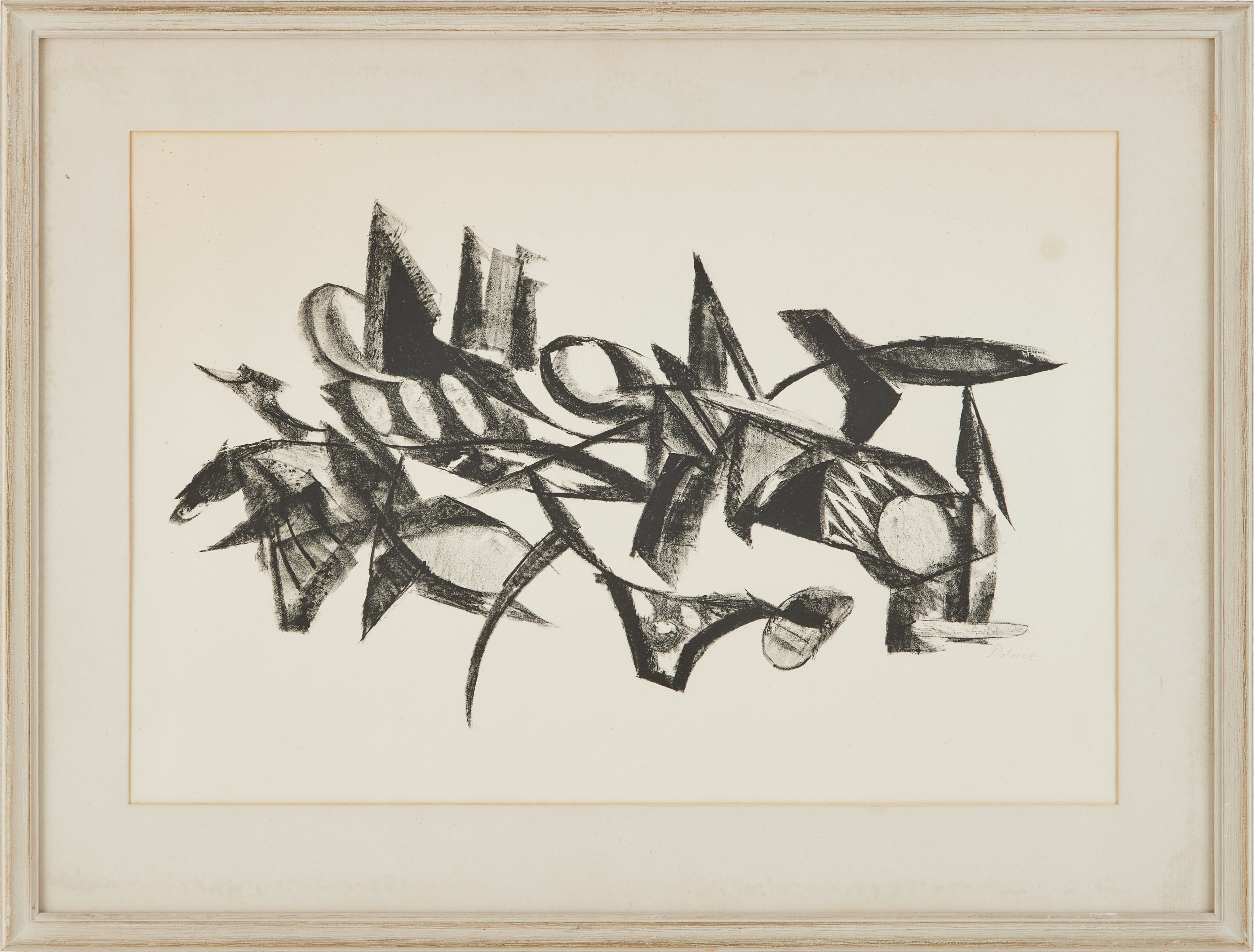 PATRICE JORDAN (f. 1944) abstrakt komposition, litografi, signerad Patrice.