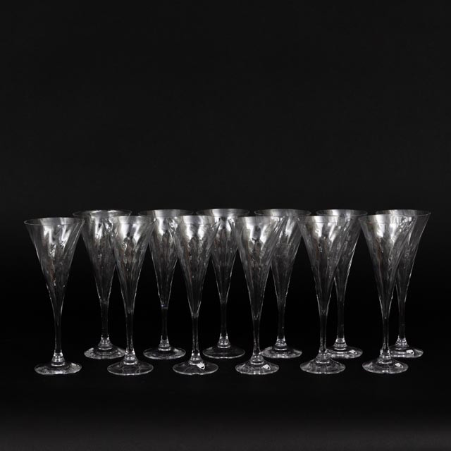 GUNNAR CYRÉN. Champagneglas, 'HELENA', 12 st, Orrefors.