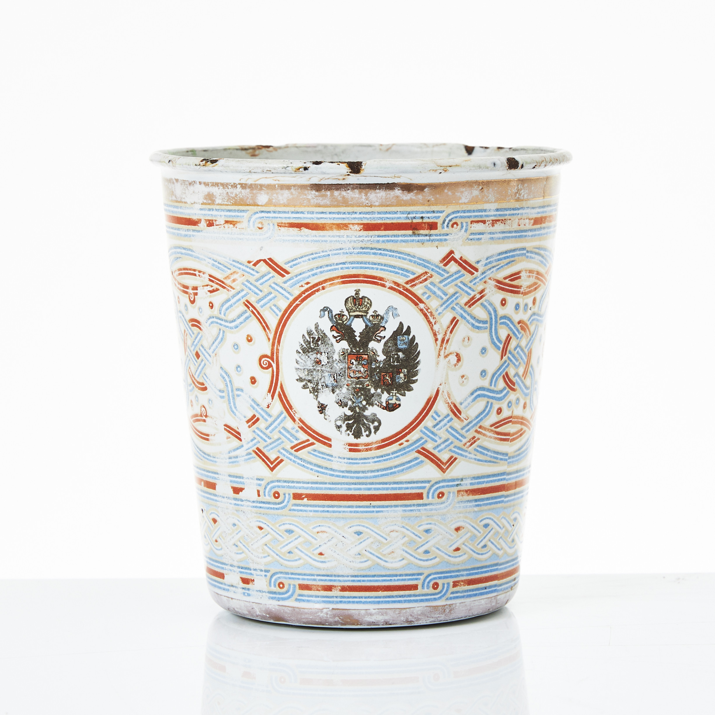 KRÖNINGSMUGG, emalj på koppar, Tsar Nikolai II:s kröning, Ryssland, 1896.