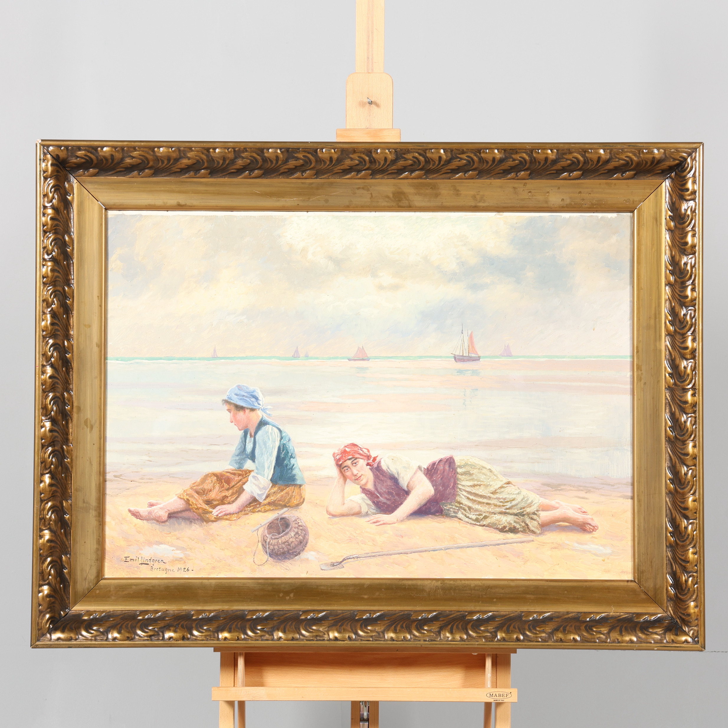 EMIL LINDGREN. OLJA PÅ DUK, "Bretagne" signerad samt daterad 1926.