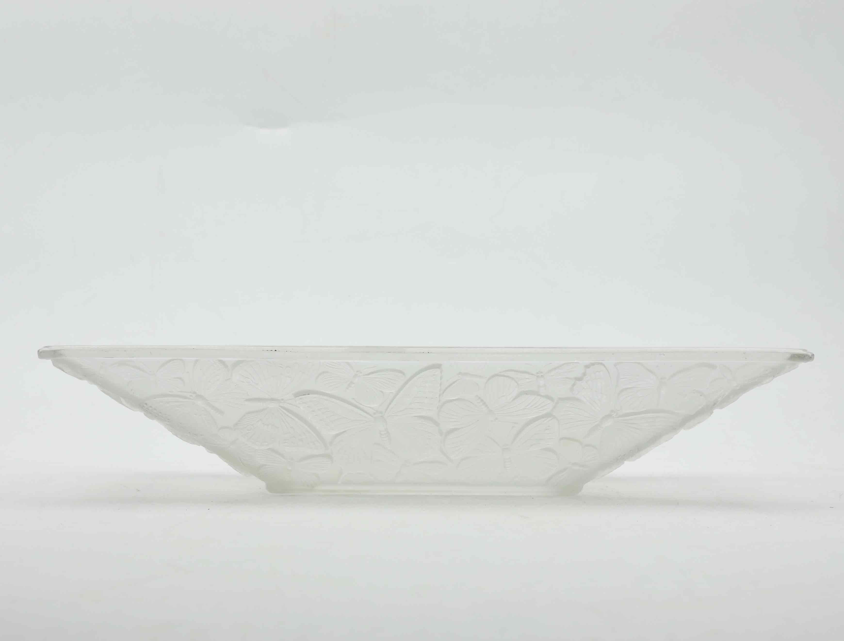 SKÅLFAT, glas, art decó, fjärilar, 1900-tal.