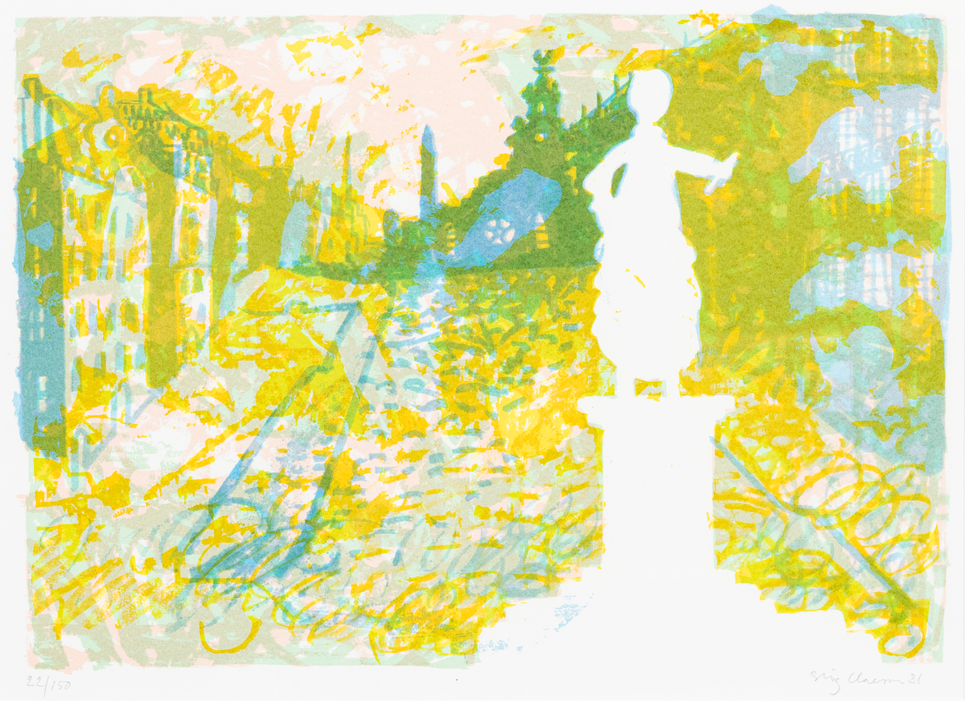 STIG (SLAS) CLAESSON. Slottsbacken, färglitografi, signerad, numrerad 22/150, samt daterad 81.