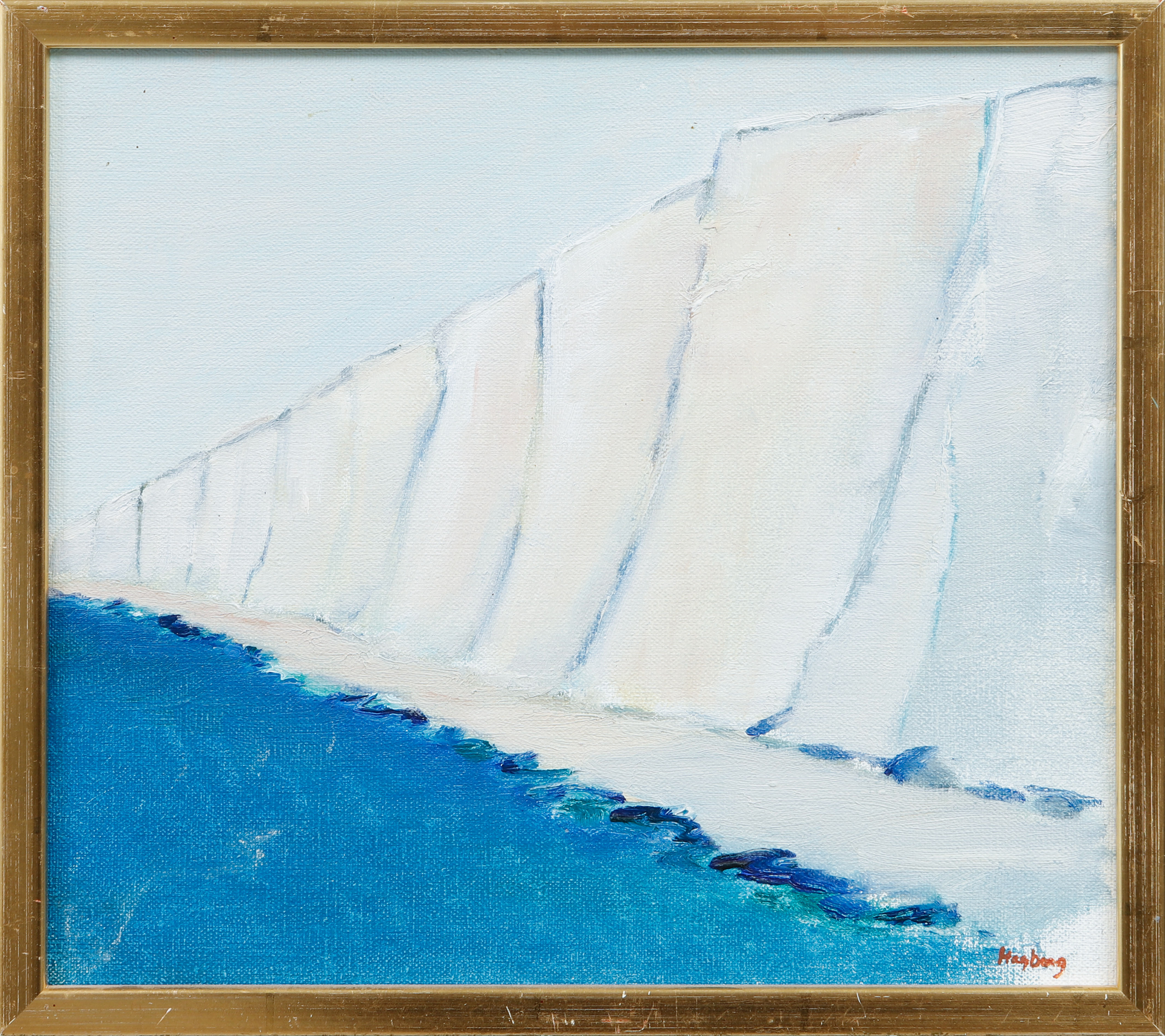 CARL GÖRAN HAGBERG. "Kustbild, Normandie", olja på duk, signerad.