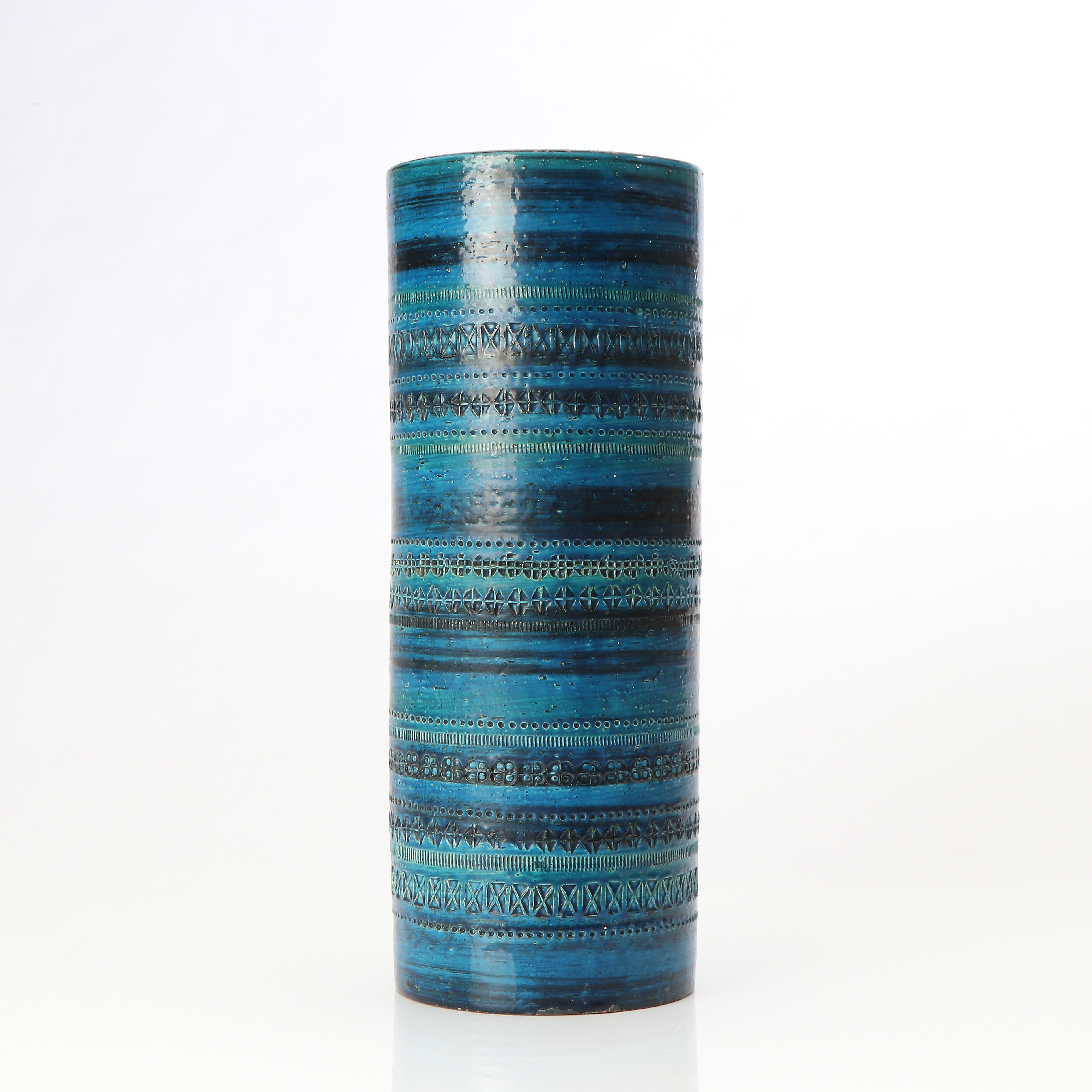 ALDO LONDI, VAS. Keramik med rimimiblå glasyr. Italien, 1900-tal.