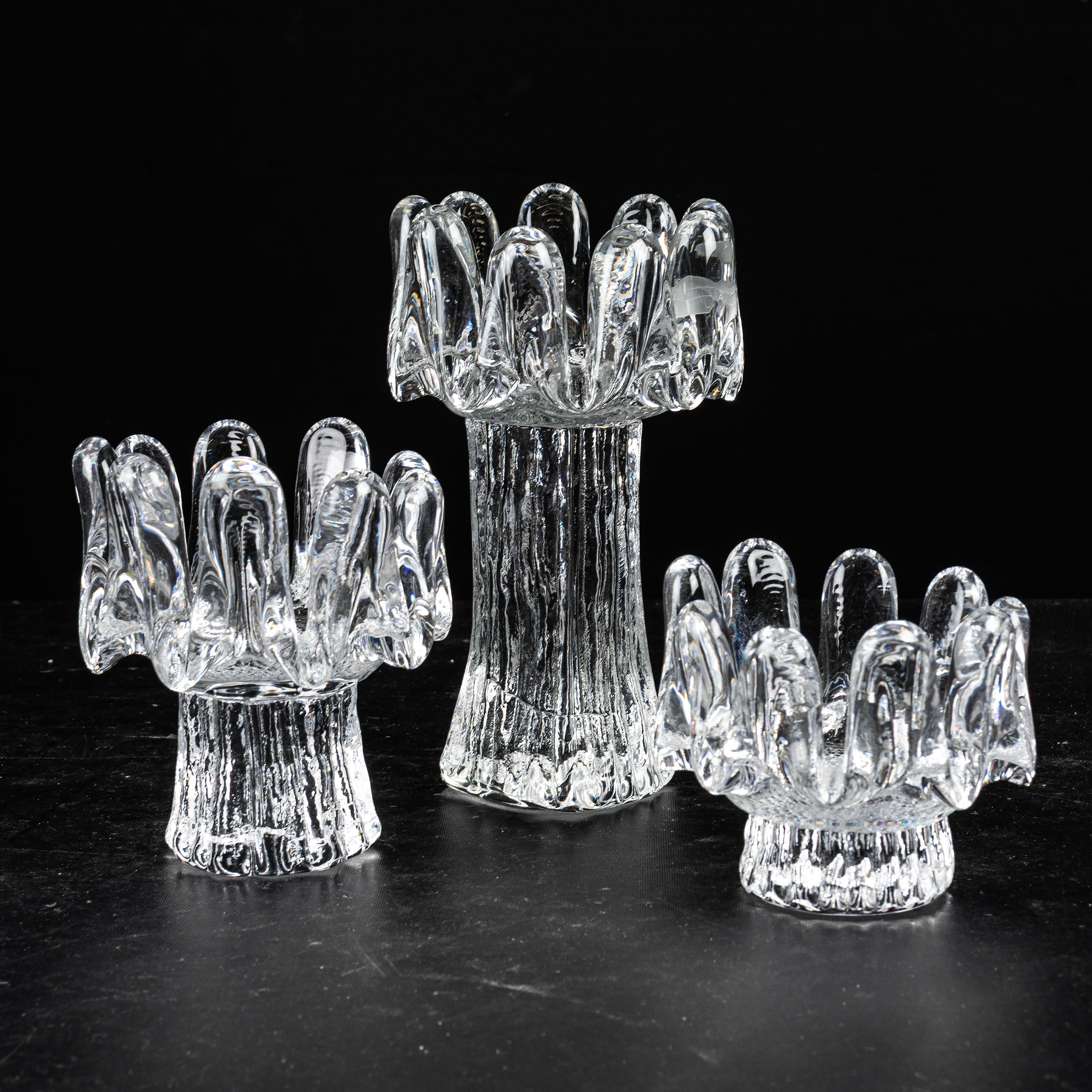 GÖRAN WÄRFF. Ljuslyktor, 3 st " sunflower " Kosta Boda.