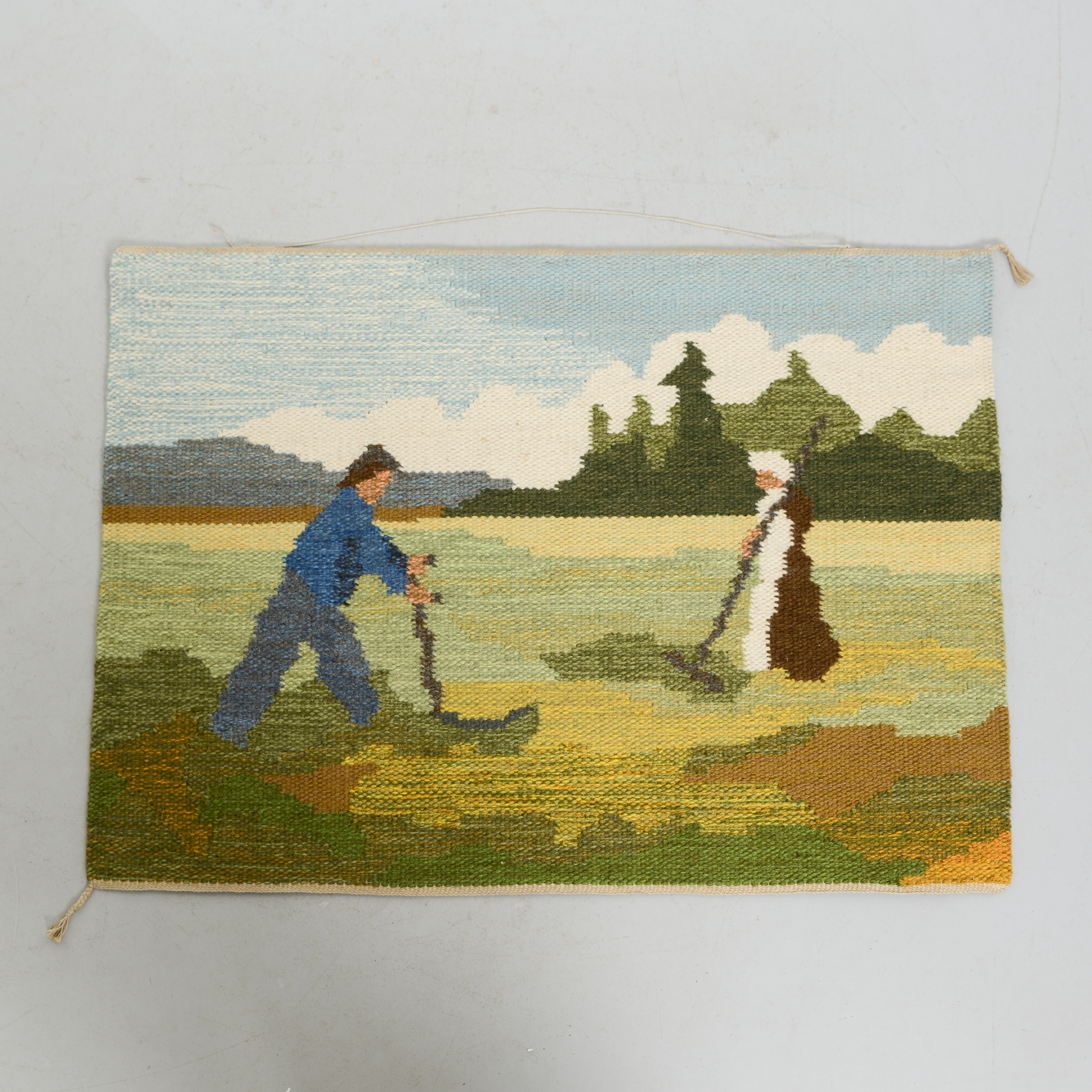 BILDVÄVD VÄGGBONAD, troligen Gammelstads Handväveri.