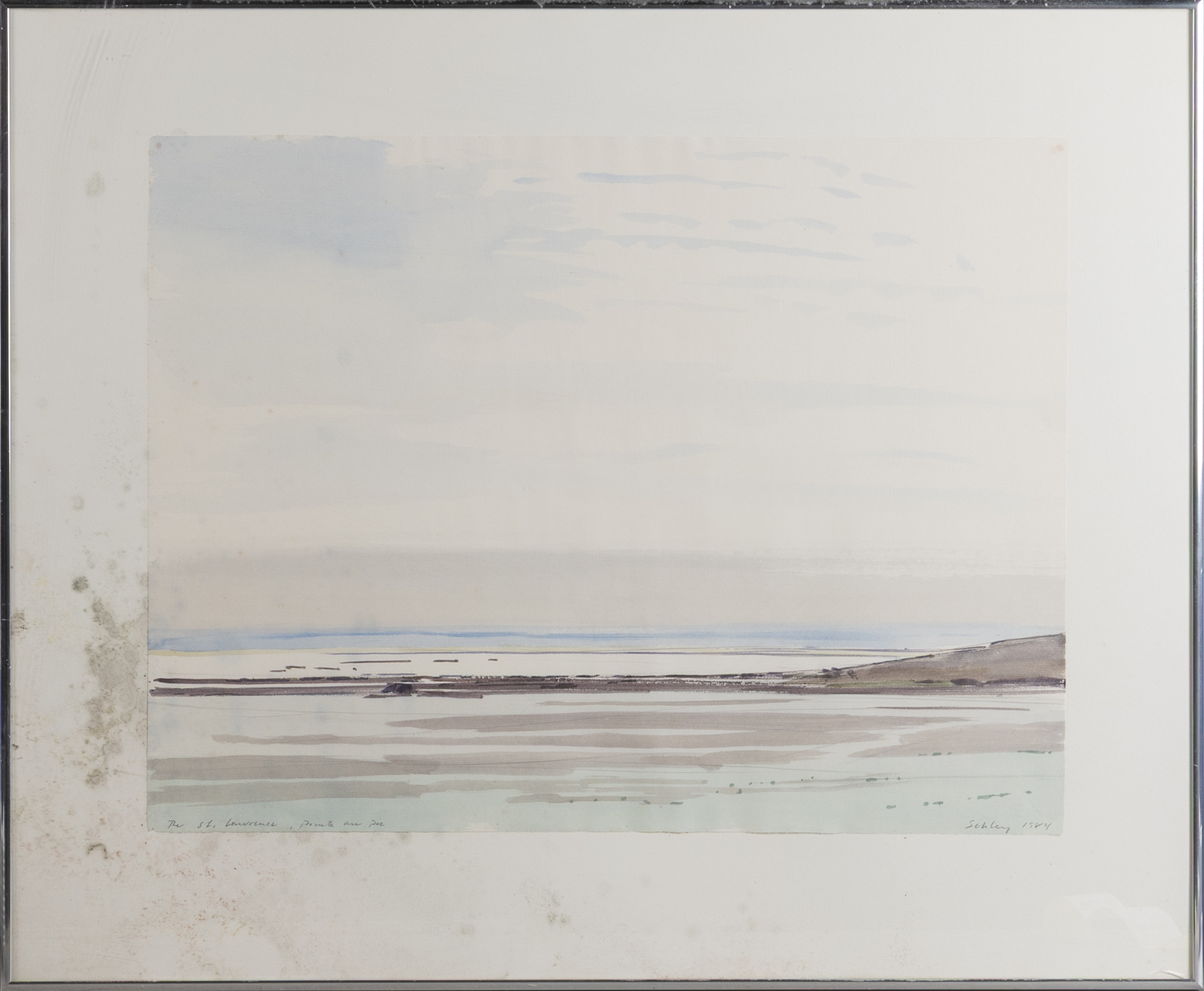 REEVE SCHLEY (USA, F.1936). Akvarell, strandmotiv.