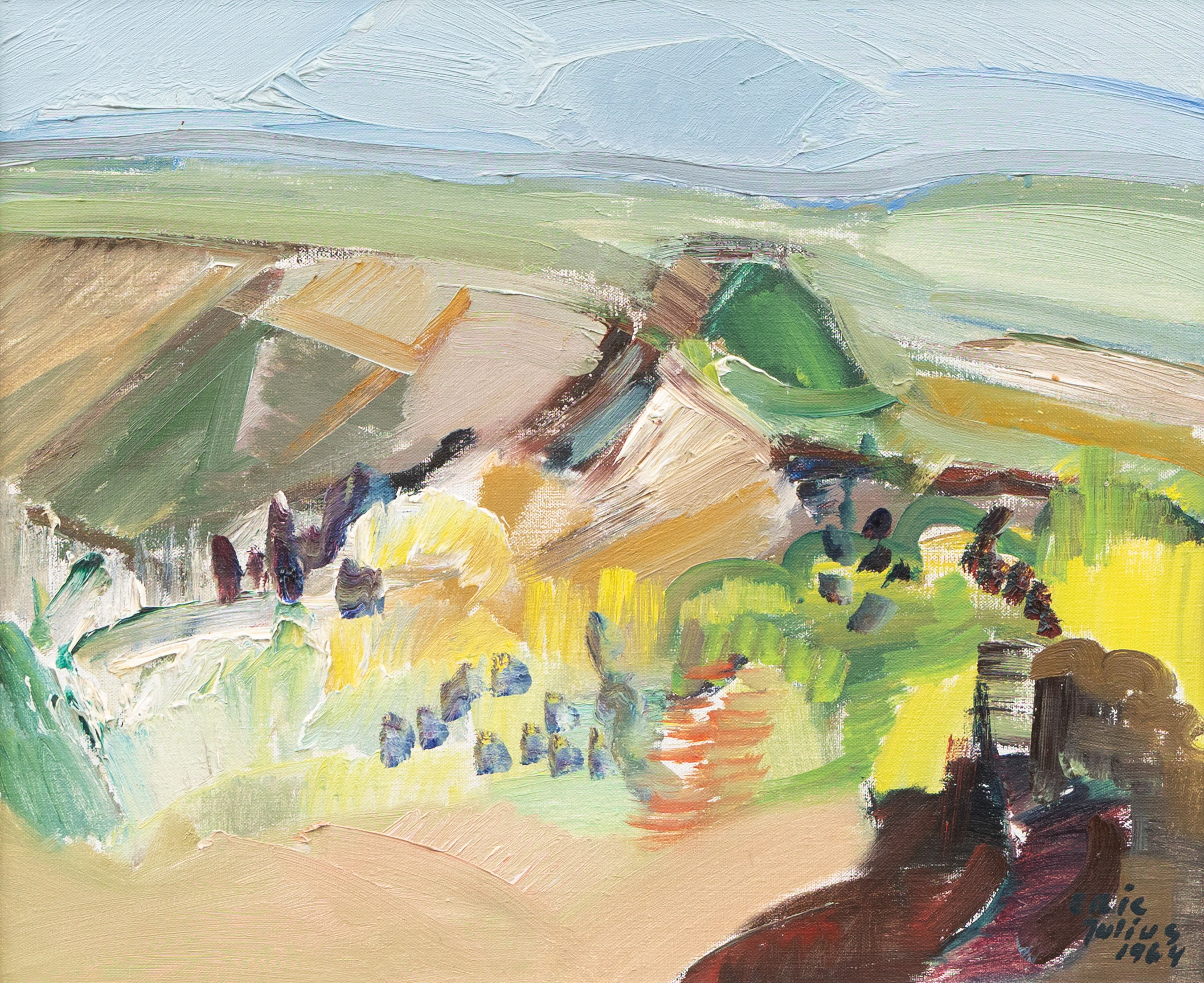 ERIC JULIUS. "Grustaget", Ilstorp, olja på duk, signerad och daterad 1964.