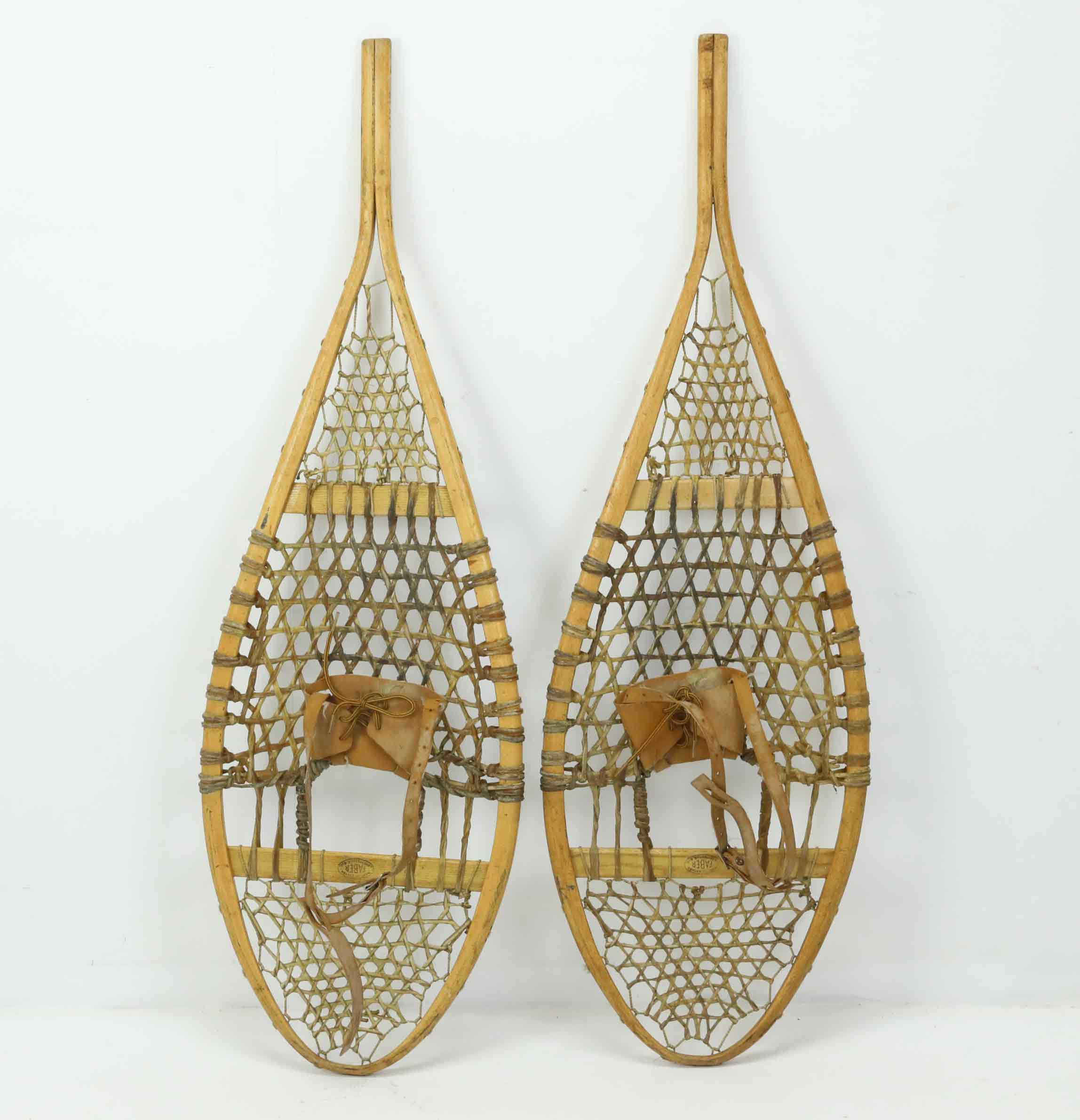 SNÖSKOR. ett par, FABER, Loretteville, Quebeck, Kanada, 1900-talets första hälft.