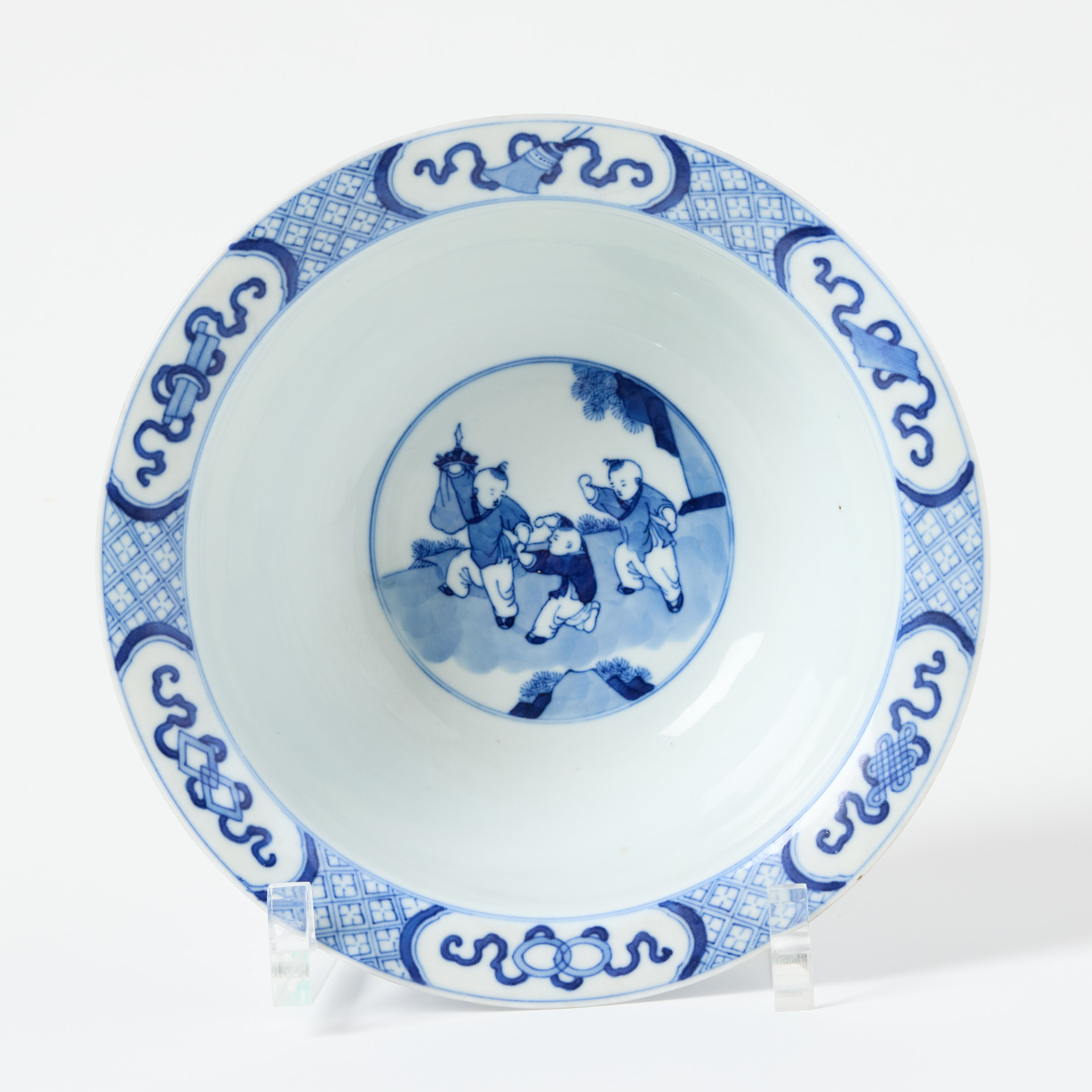 A Chinese Blue and White Figural Bowl.