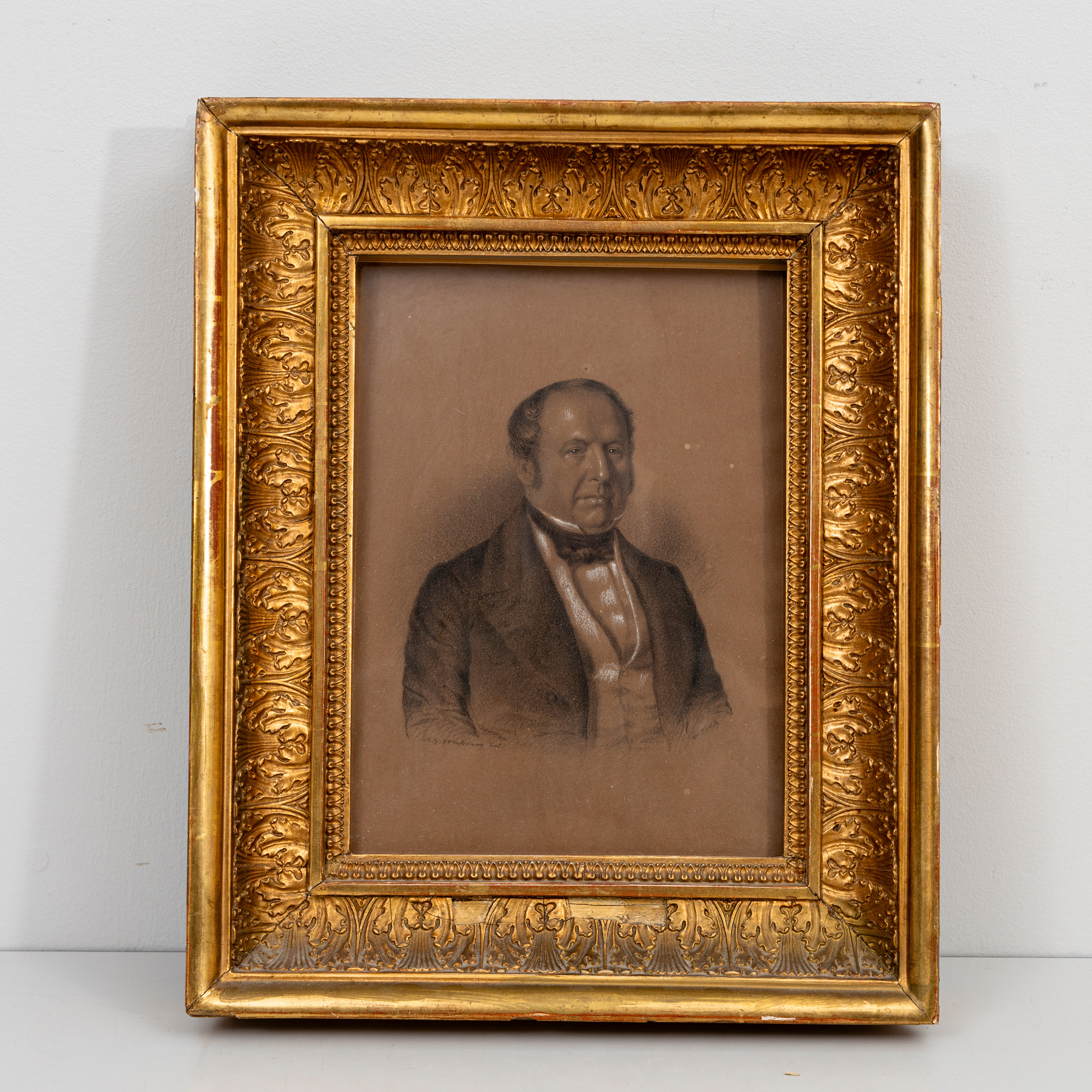 RAM, förgylld, med porträtt, empire 1800-tal.