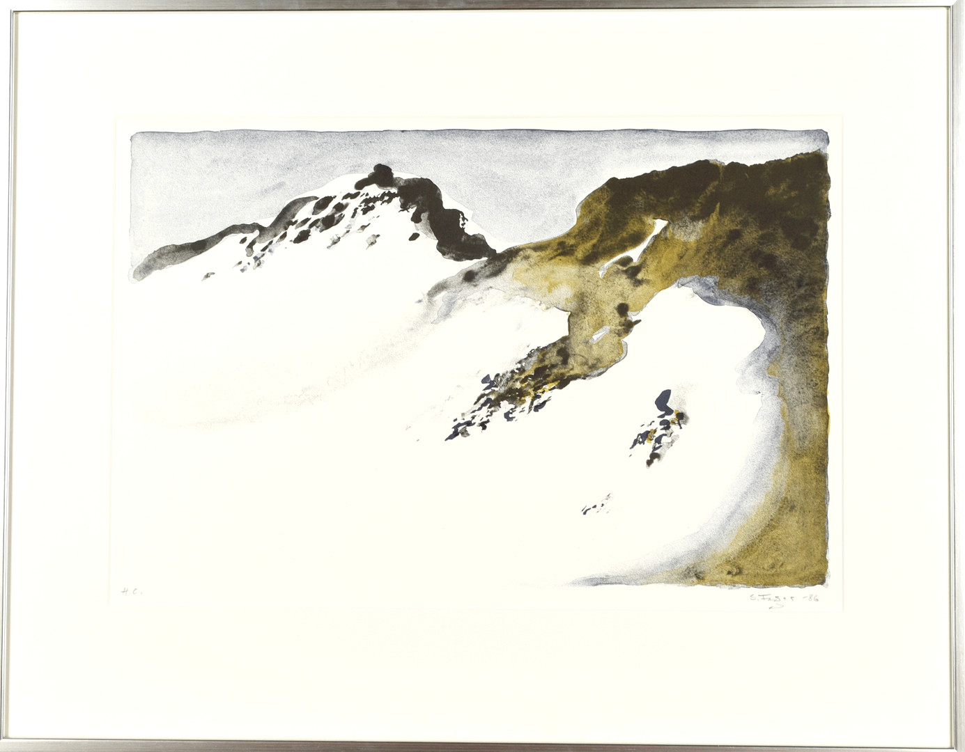 SIXTEN FAGER. Färglitografi, "Snölega", Signerad, märkt H.C.
