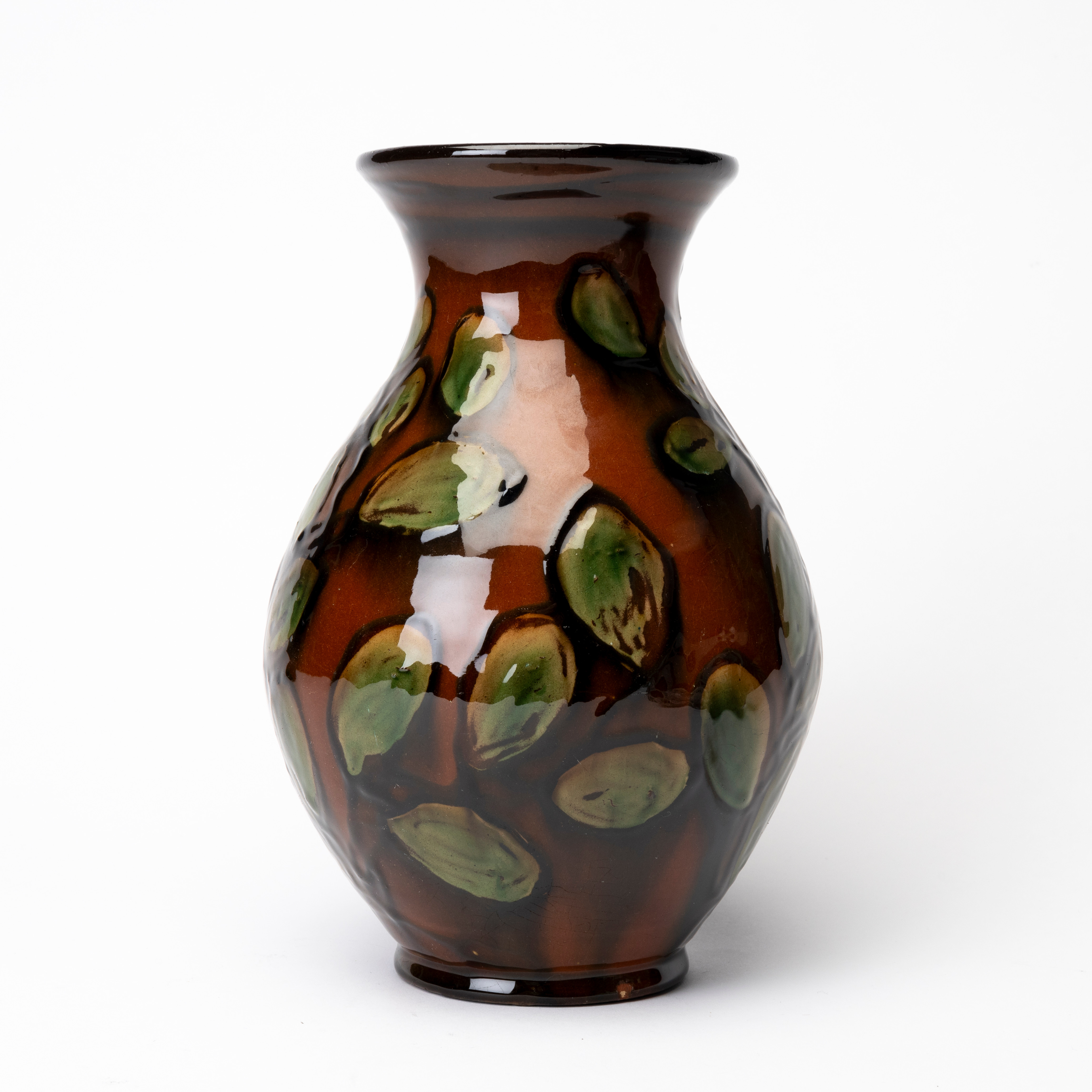 HERMAN AUGUST KÄHLER ( 1846-1917). Vas, glaserat stengods, Jugend, monogramsignerad, HAK, stämplad, Næstved, Danmark, 18/1900-tal.