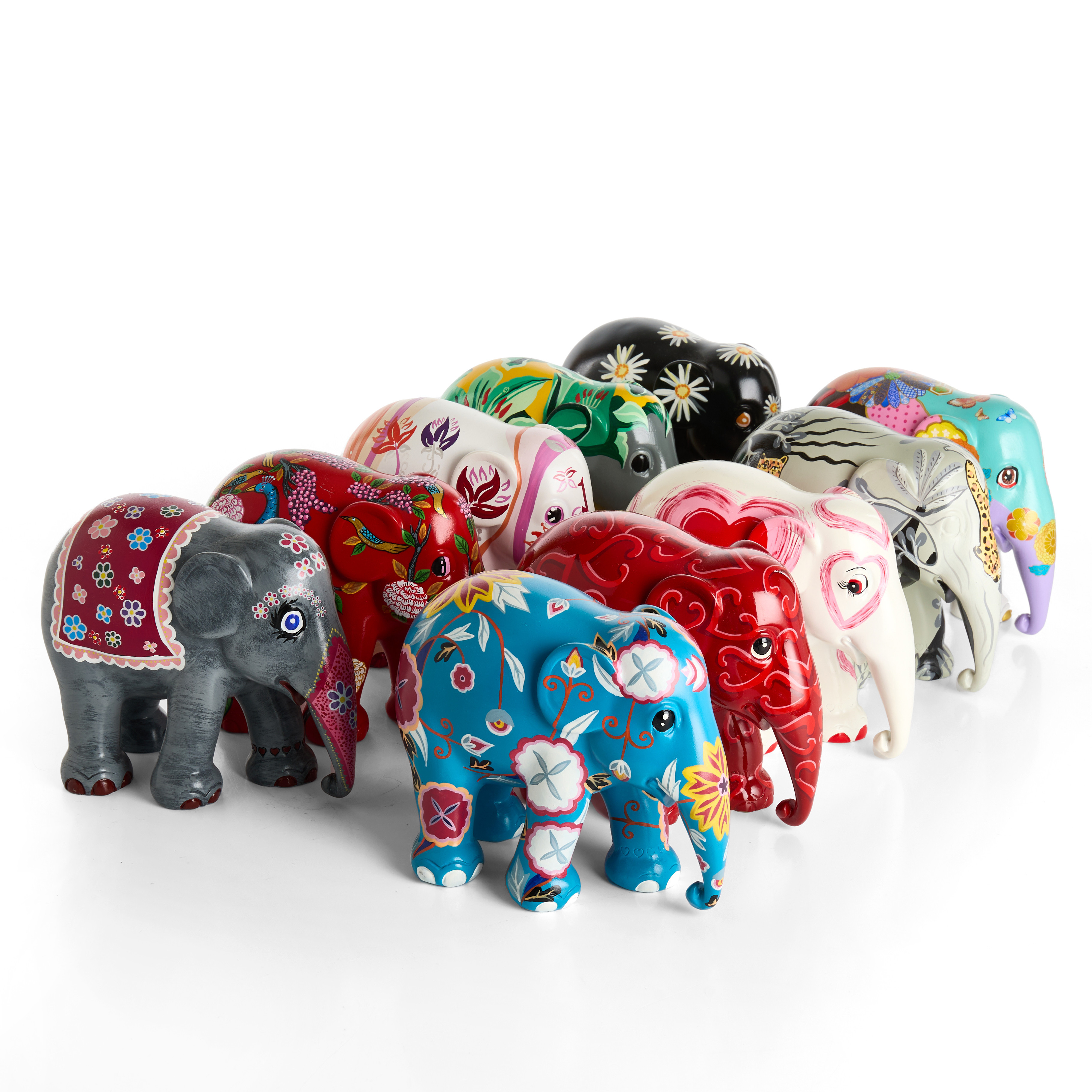 FIGURINER, 10 st, "Elephant Parade", numrerade, 19/2000-tal.