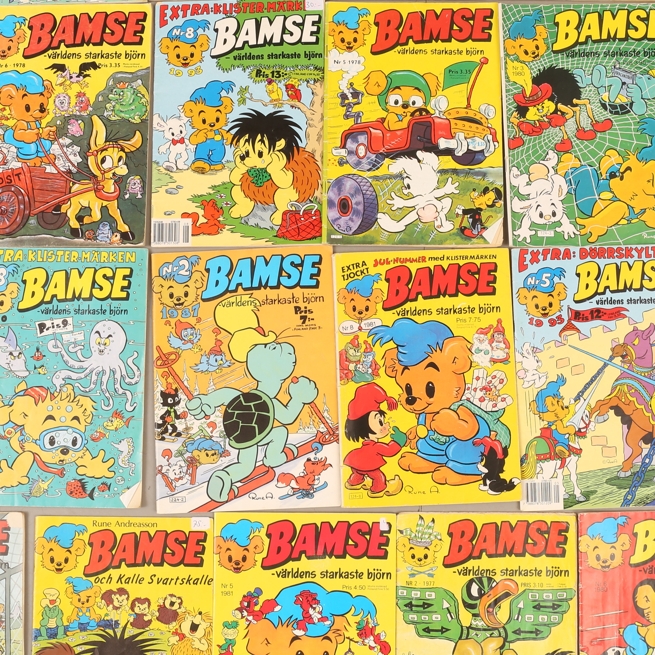SERIETIDNINGAR, 17 stycken, Bamse.