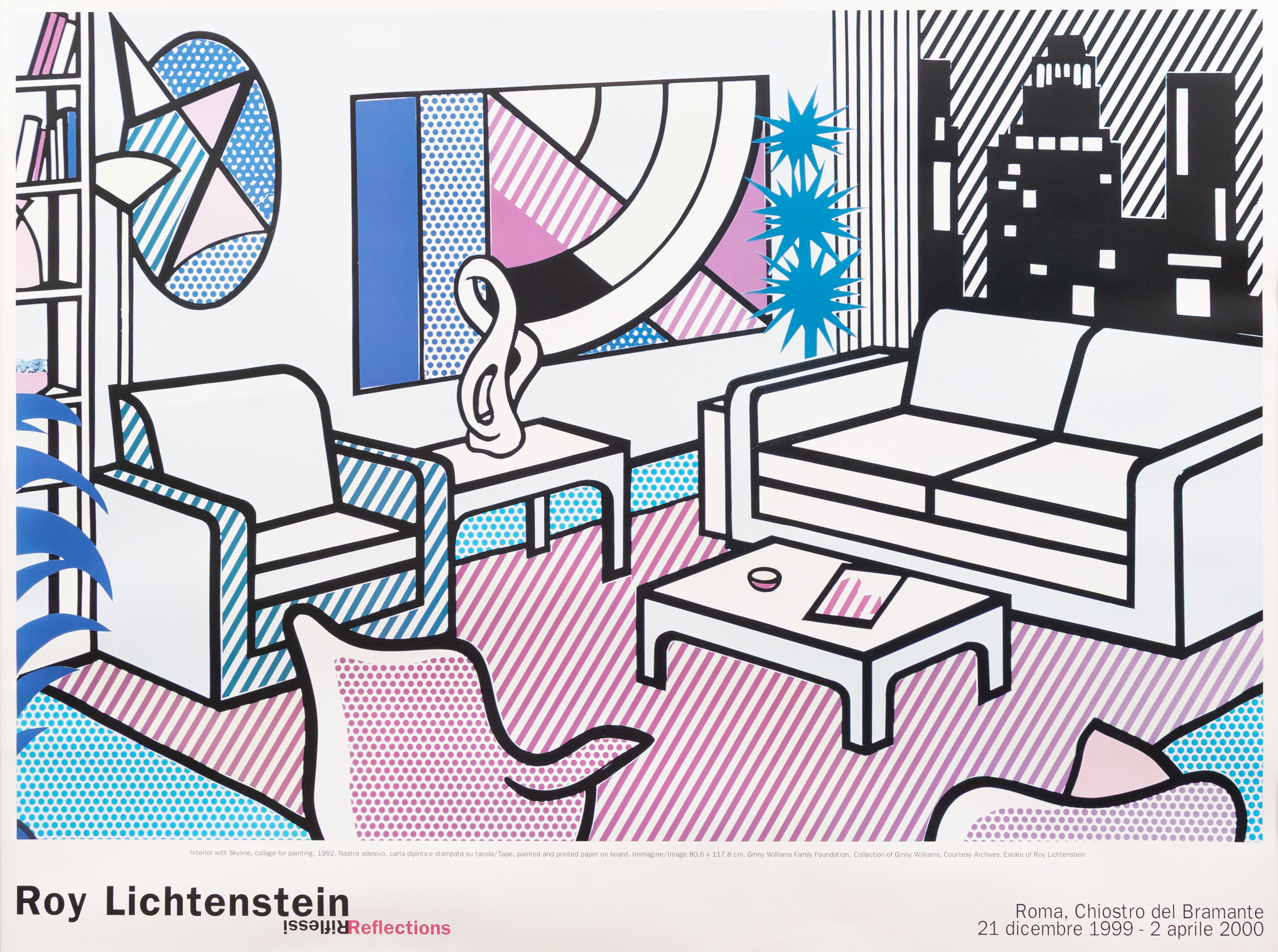 ROY LICHTENSTEIN. Roma Chiostro del Bramante 1999-2000, offsettryck, osignerad.