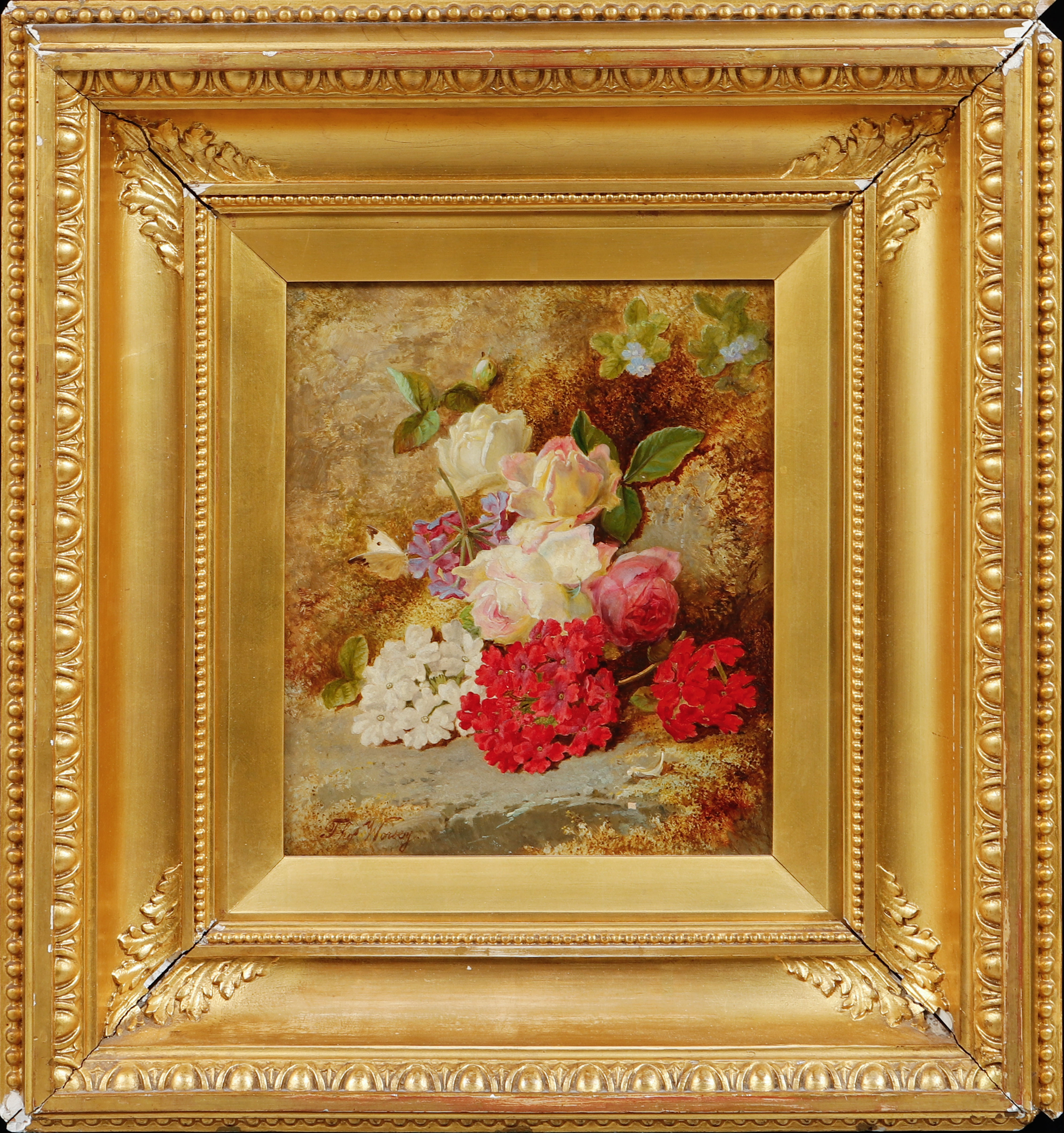 THOMAS WORSEY. Blomsterstilleben, olja på duk, signerad.