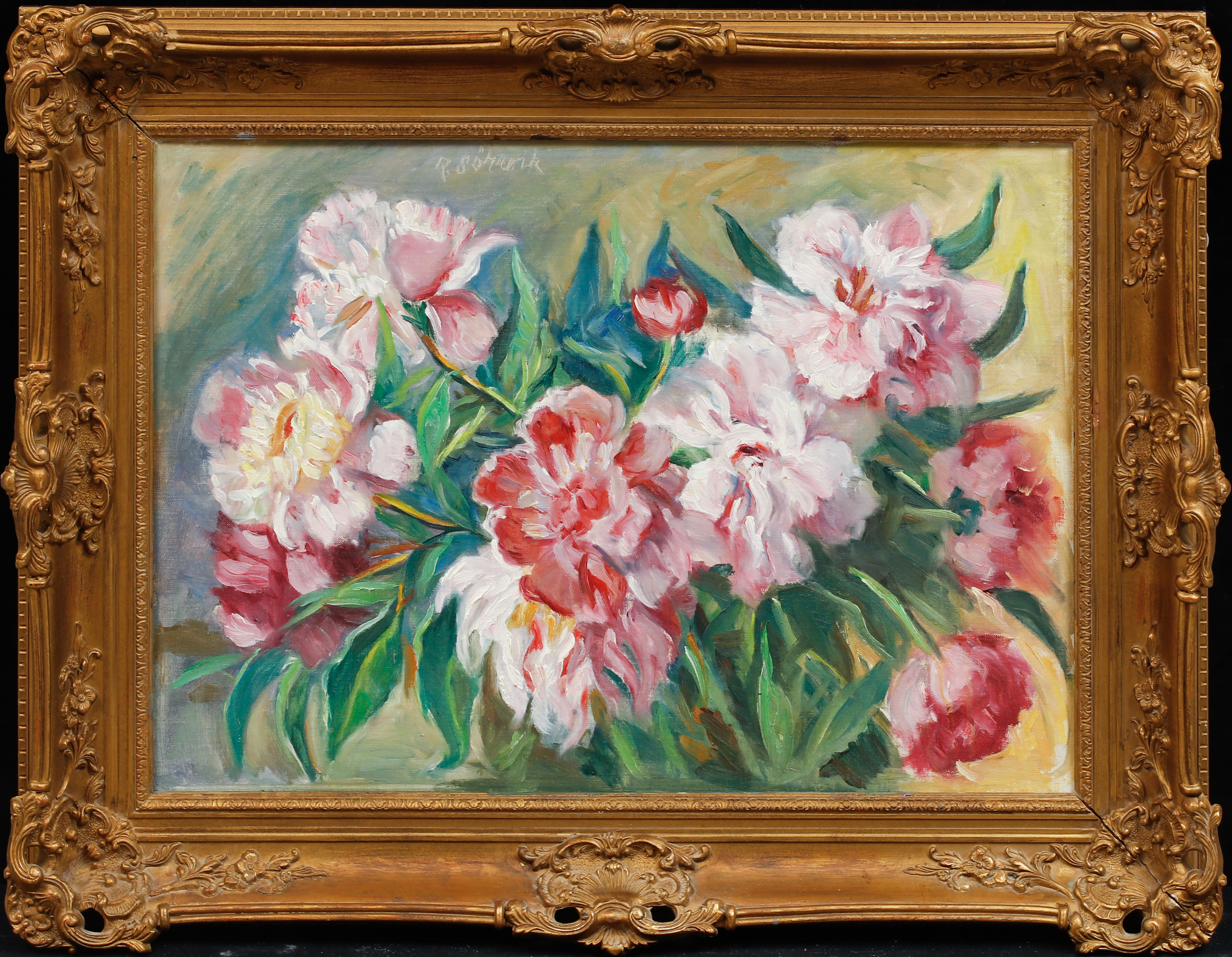 BRITA RICHARDIS SÖRVIK. Blomsterstilleben, olja på duk, signerad.