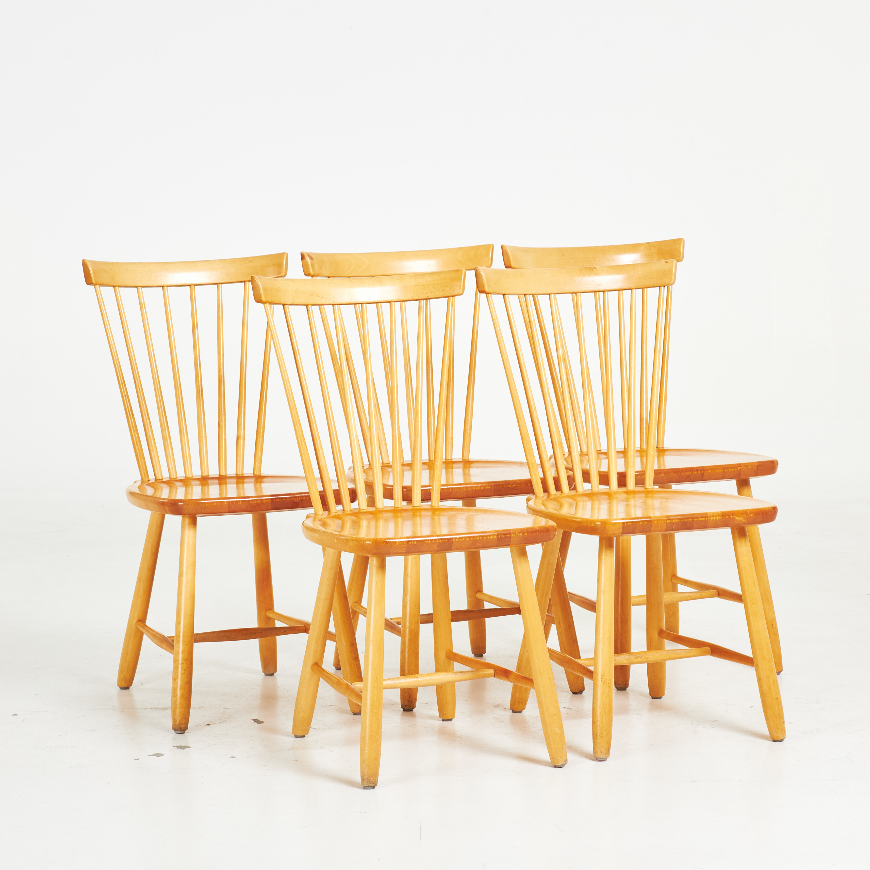 CARL MALMSTEN. "Lilla Åland", stolar, 5 st, björk, undertill märkta Stolab.