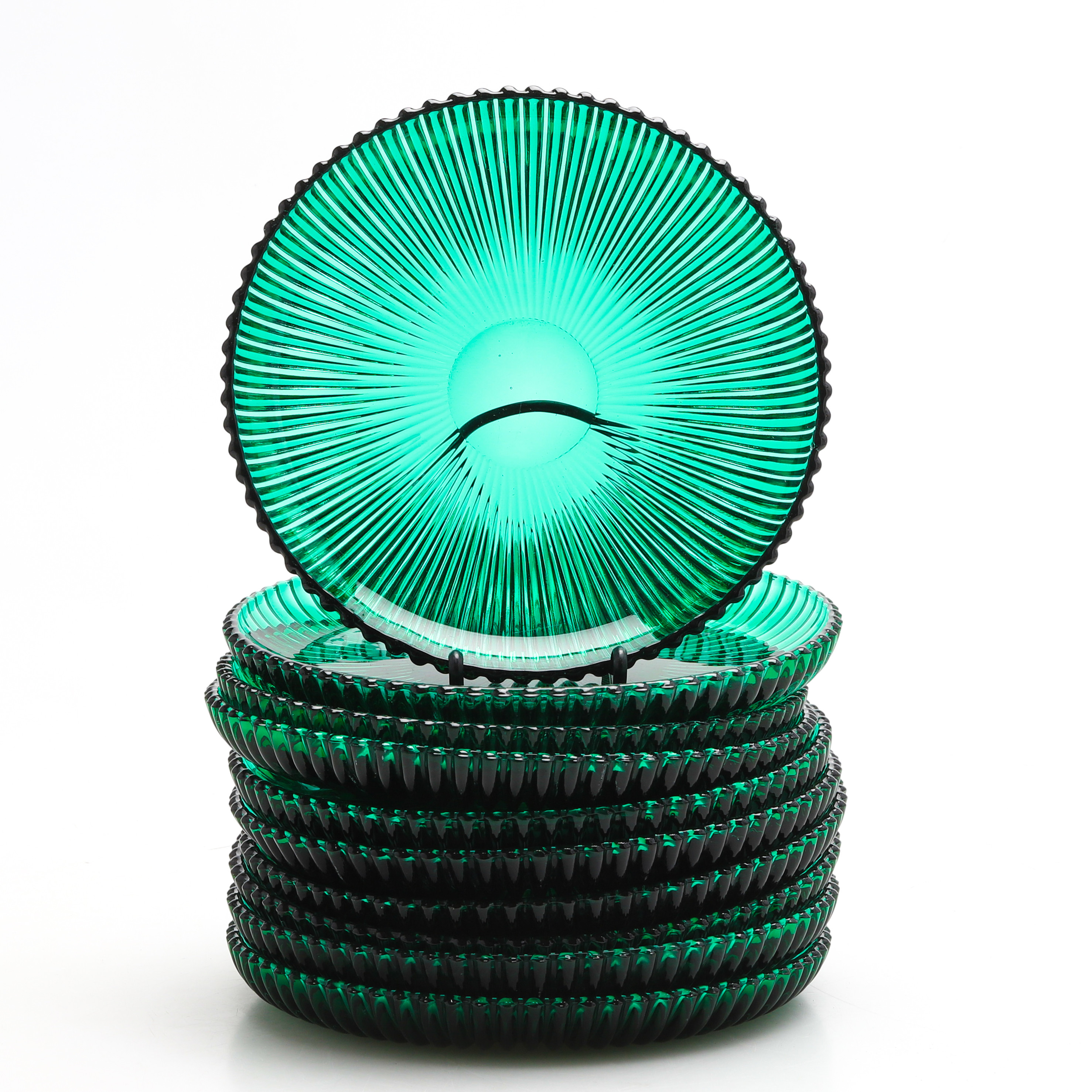 ARTHUR PERCY. Assietter, 10 st, "Reffla", Gullaskrufs glasbruk.