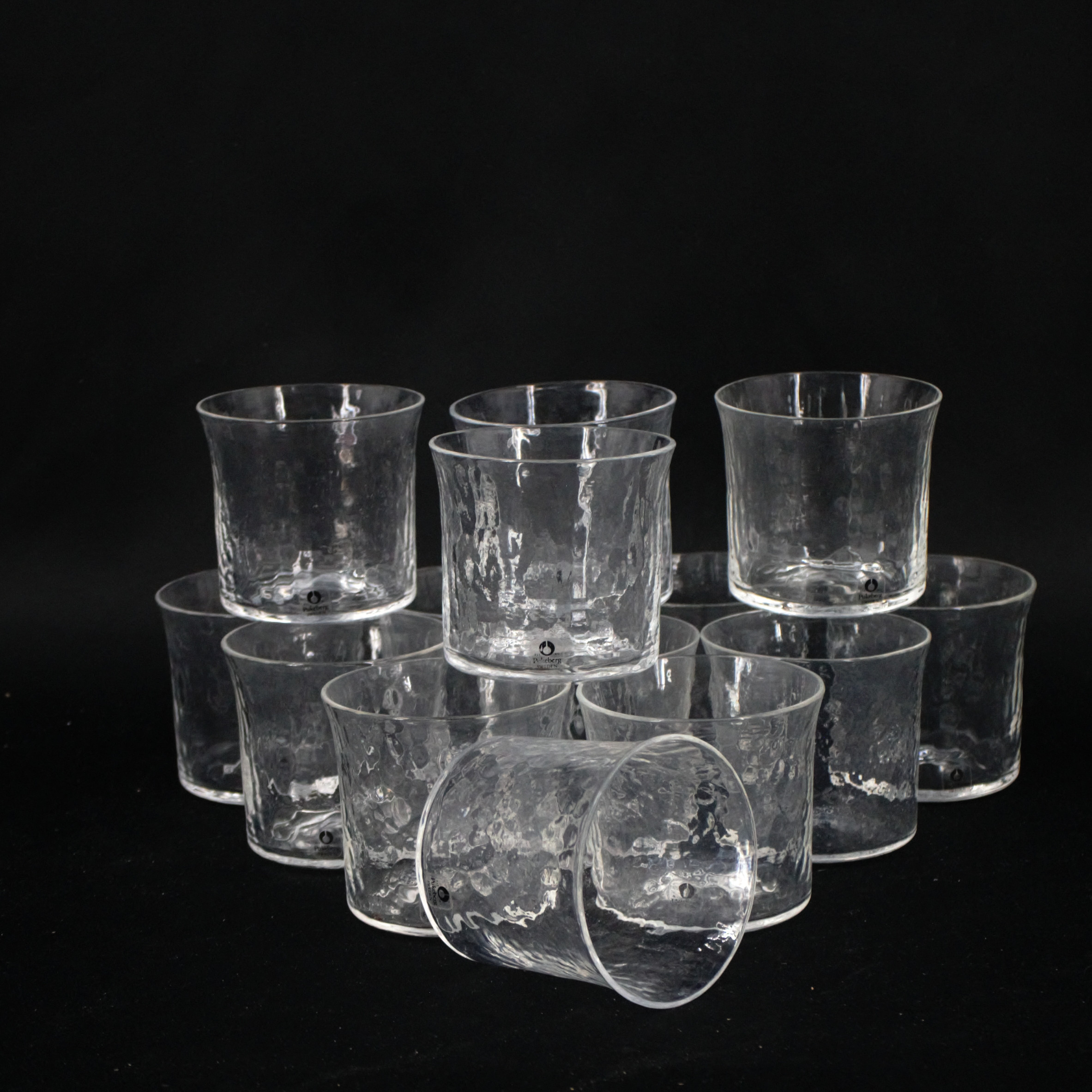 GÖRAN WÄRFF. Selterglas, 15 delar, "Rustica", glas, Pukeberg.