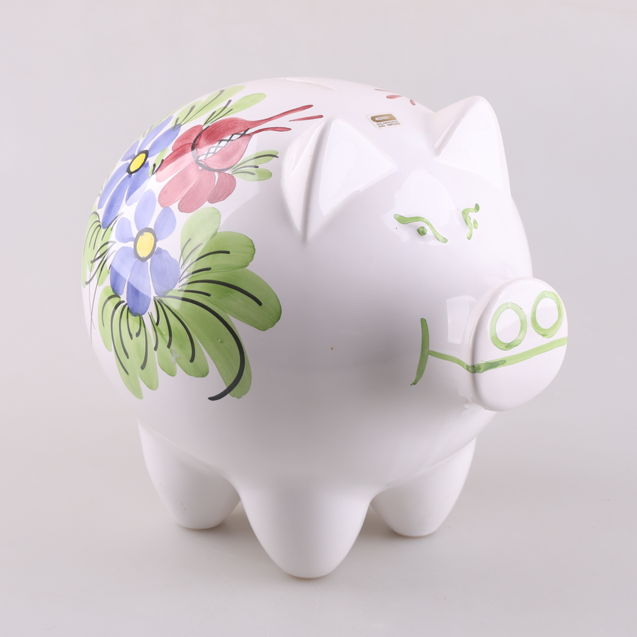 SPARGRIS, stor, porslin, Guldkroken, Hjo.