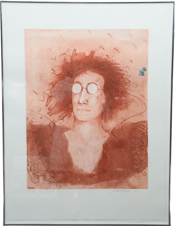 SUZANNE NESSIM. Färgetsning, figur, signerad, numrerad och daterad 1983.