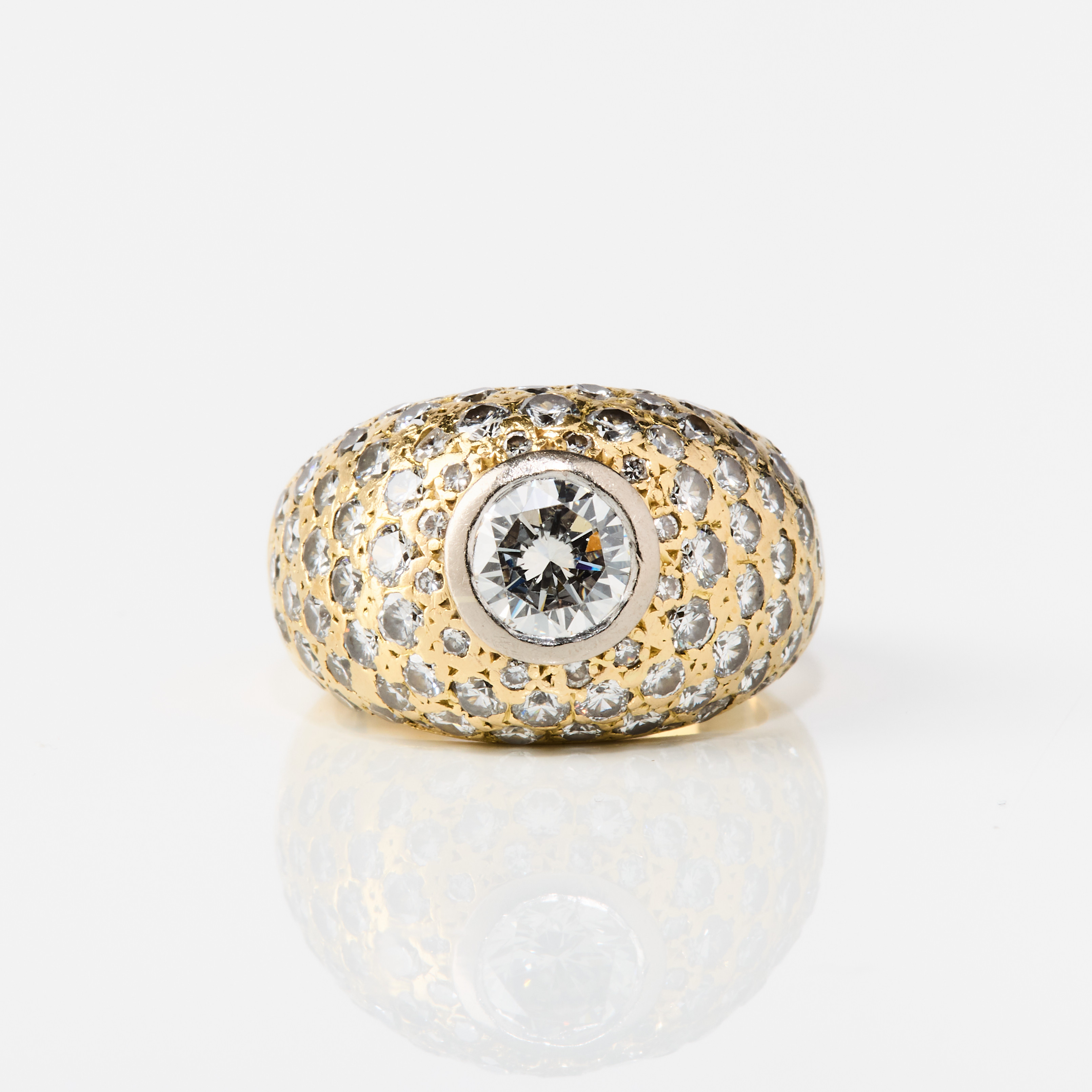 RING, 18K guld och diamanter, 1980-tal.