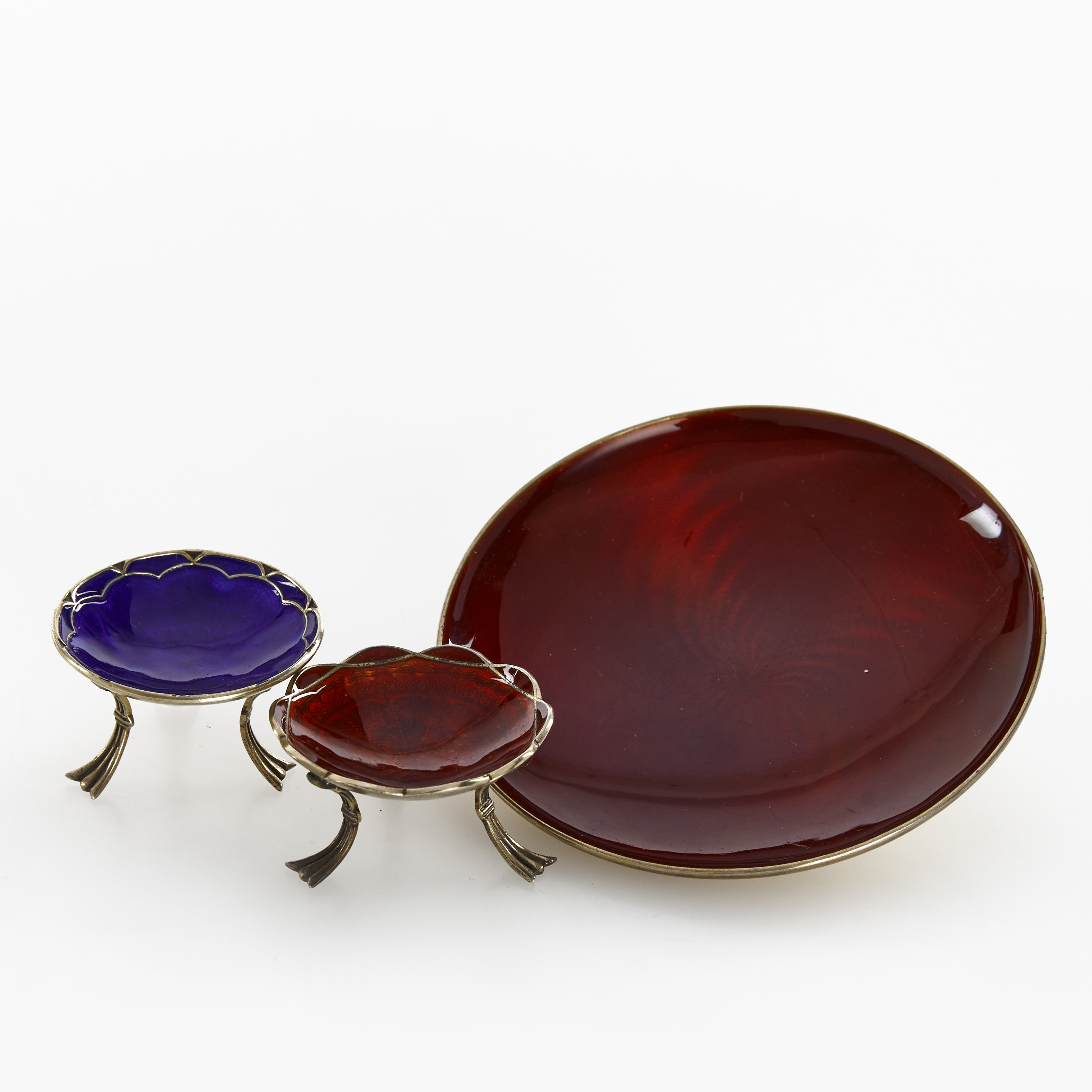 NÅLFAT, SALTFAT, 2 st, emalj på sterlingsilver.