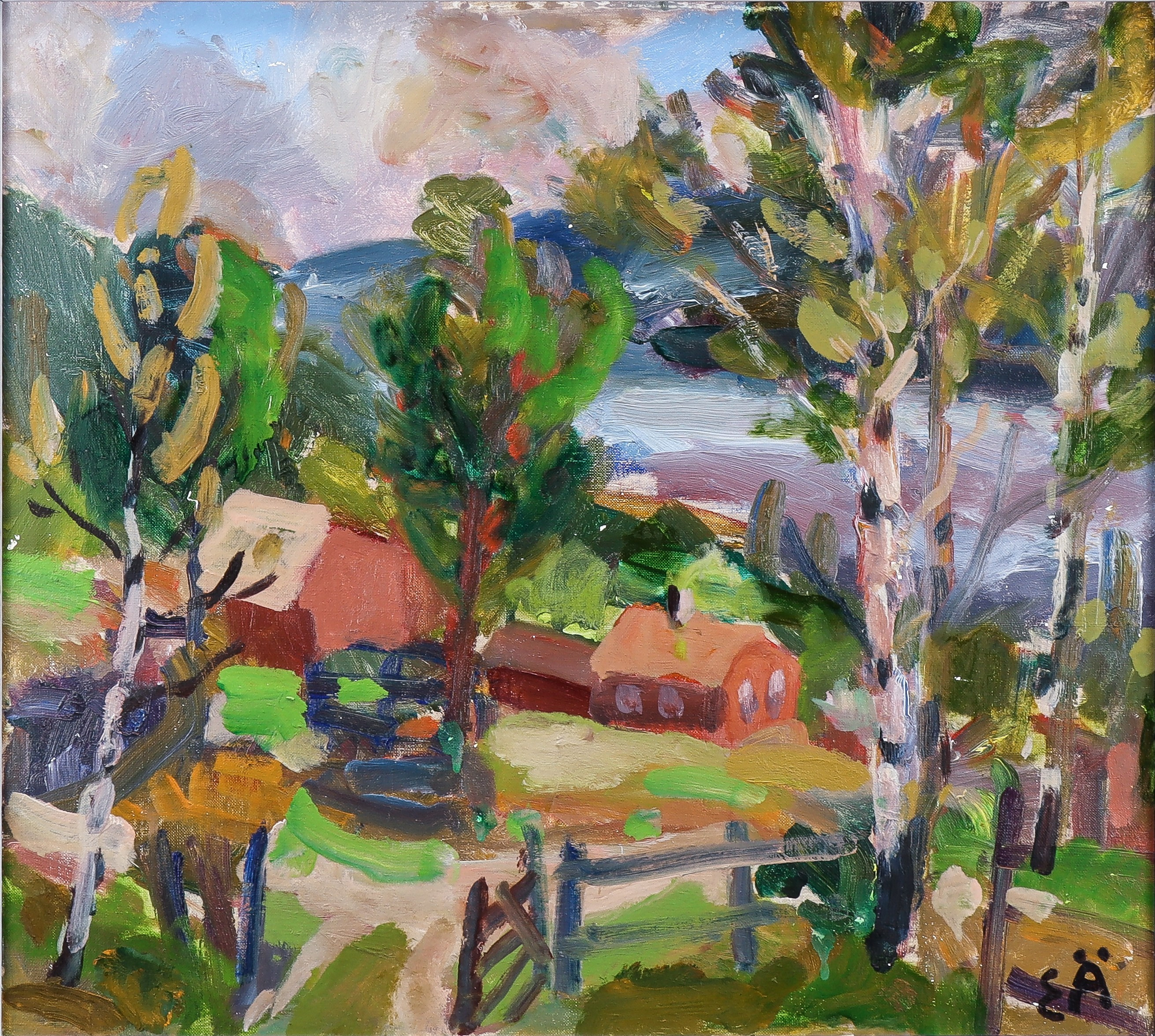 ERLING ÄRLINGSSON. Motiv från Bössviken, Mellanfryken.
