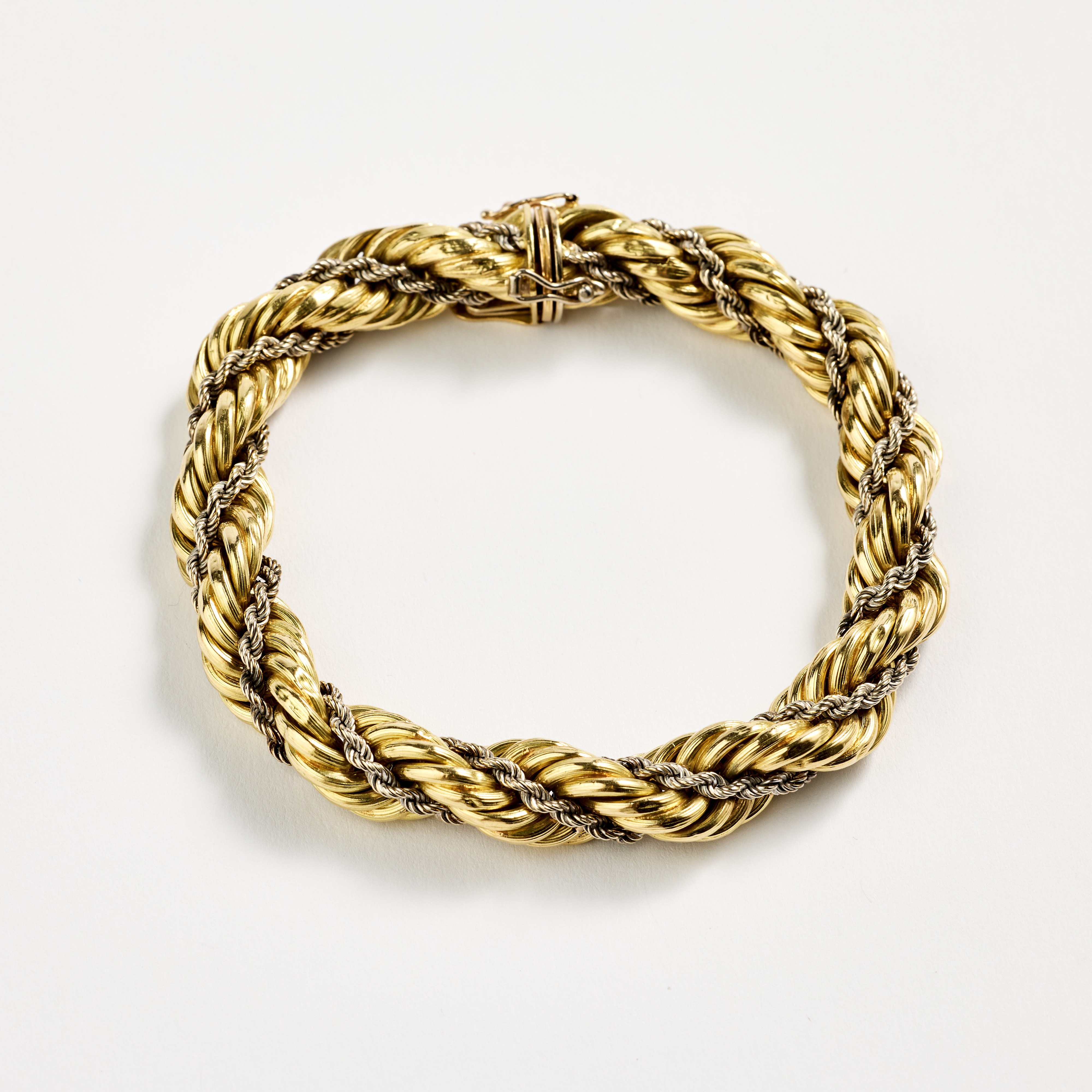 ARMBAND, tvåfärgat 18K guld, Italien 1960-tal.