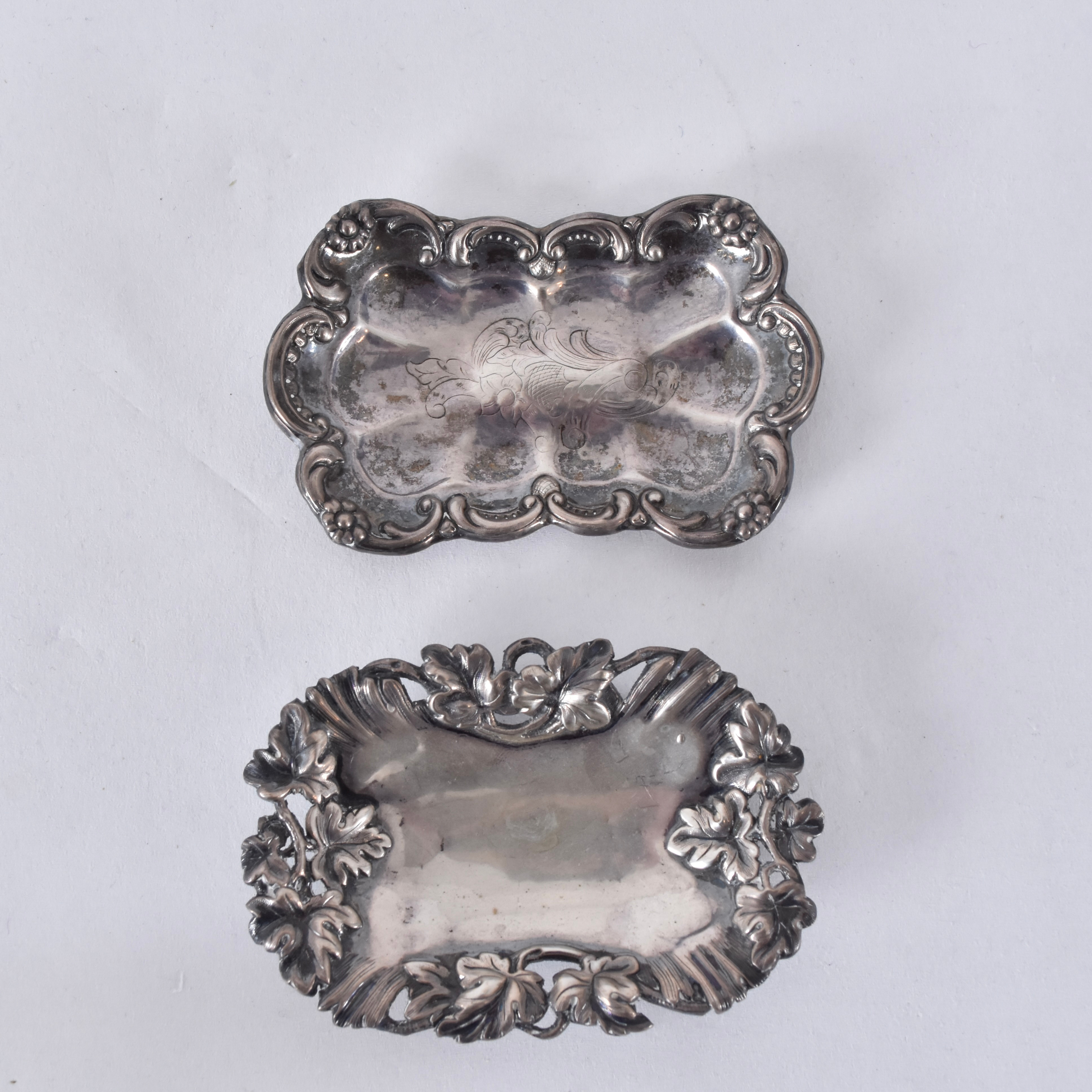 NÅLFAT, 2 st, silver 1800-tal.