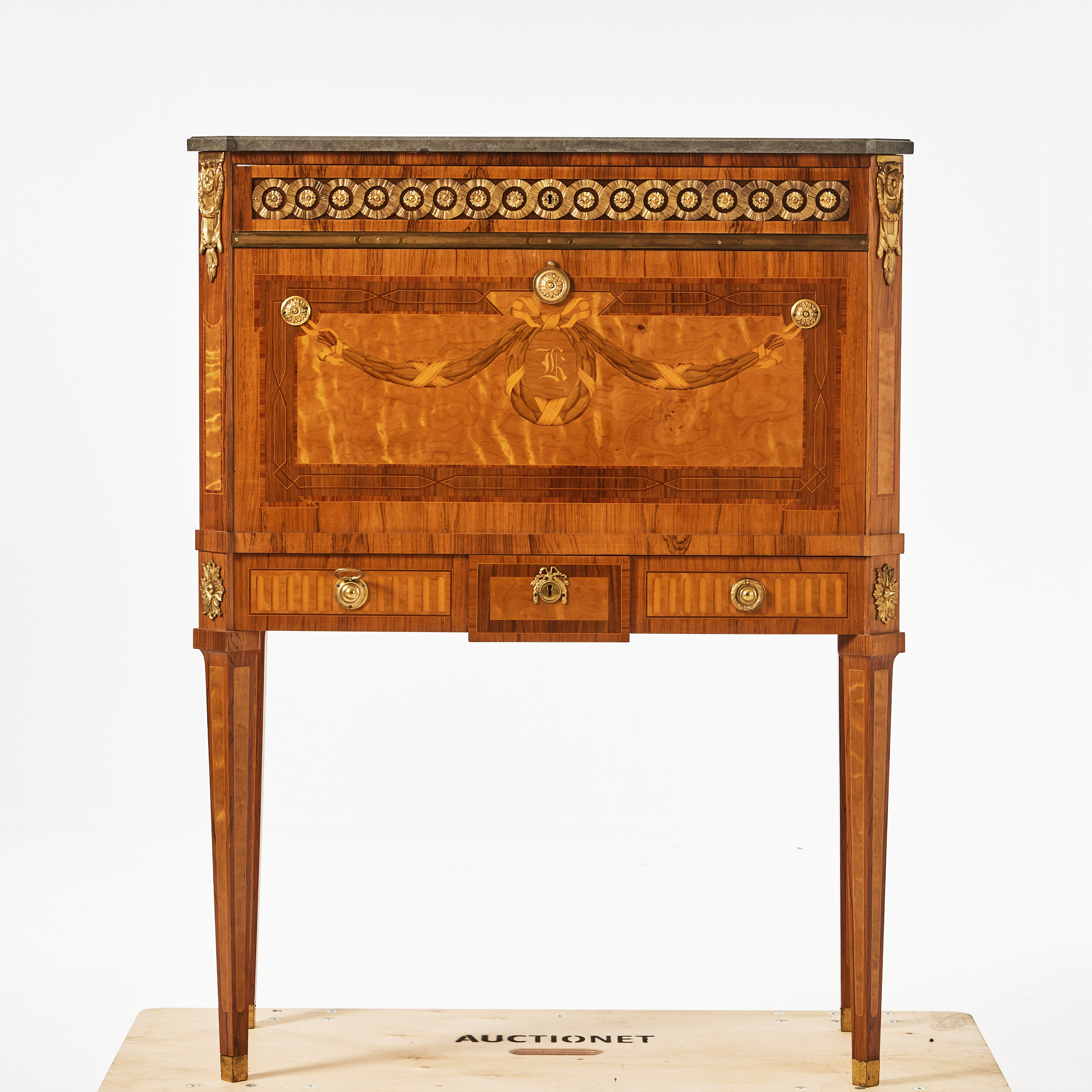 SEKRETÄR, med stenskiva, gustaviansk stil, 1943.