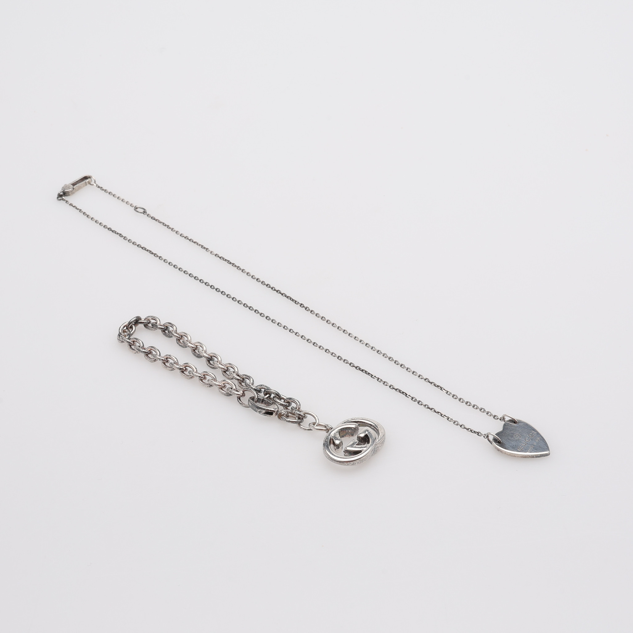 COLLIER SAMT ARMBAND, STERLINGSILVER, GUCCI, ITALIEN.