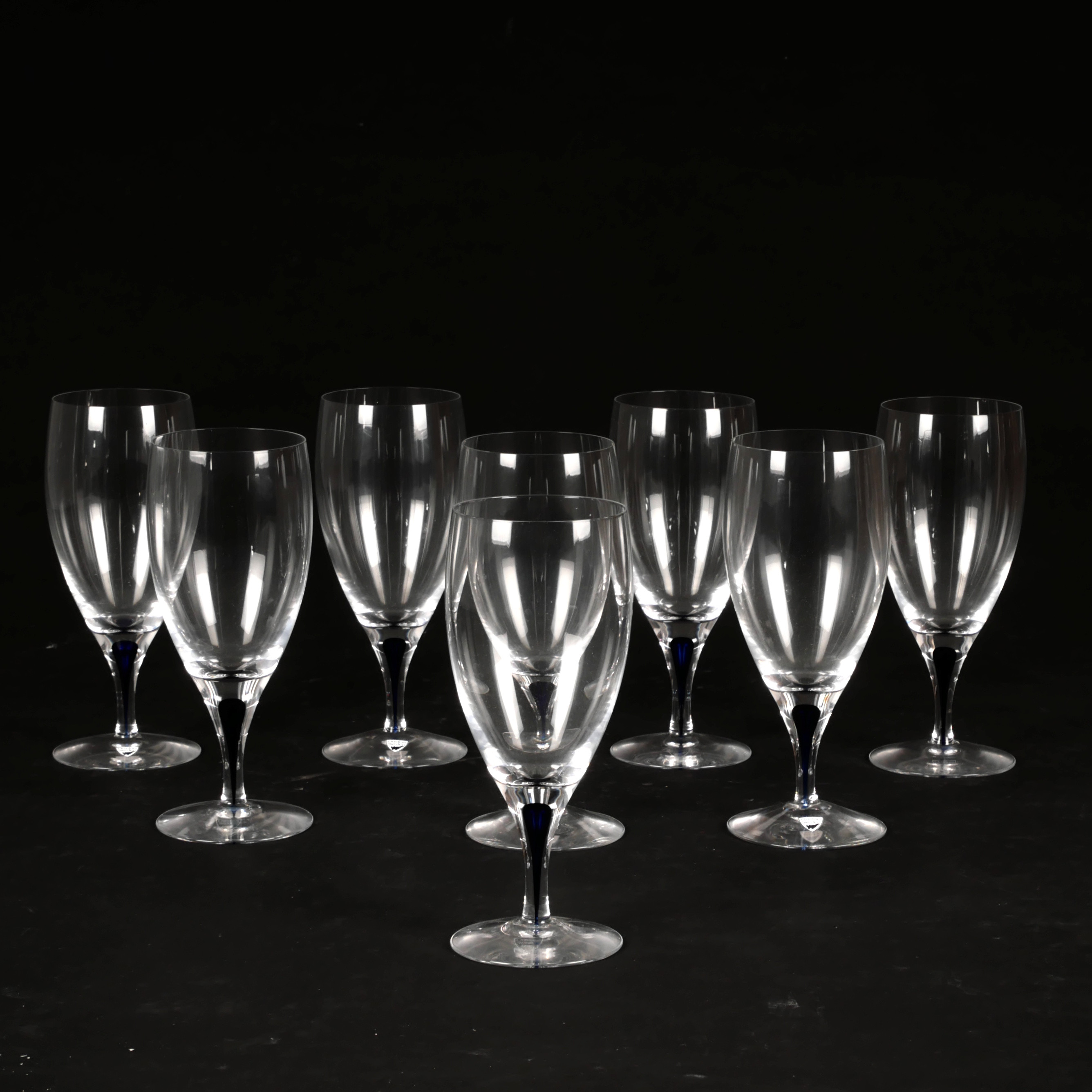 ERIKA LAGERBIELKE. Vattenglas, 8 st, "Intermezzo", Orrefors.