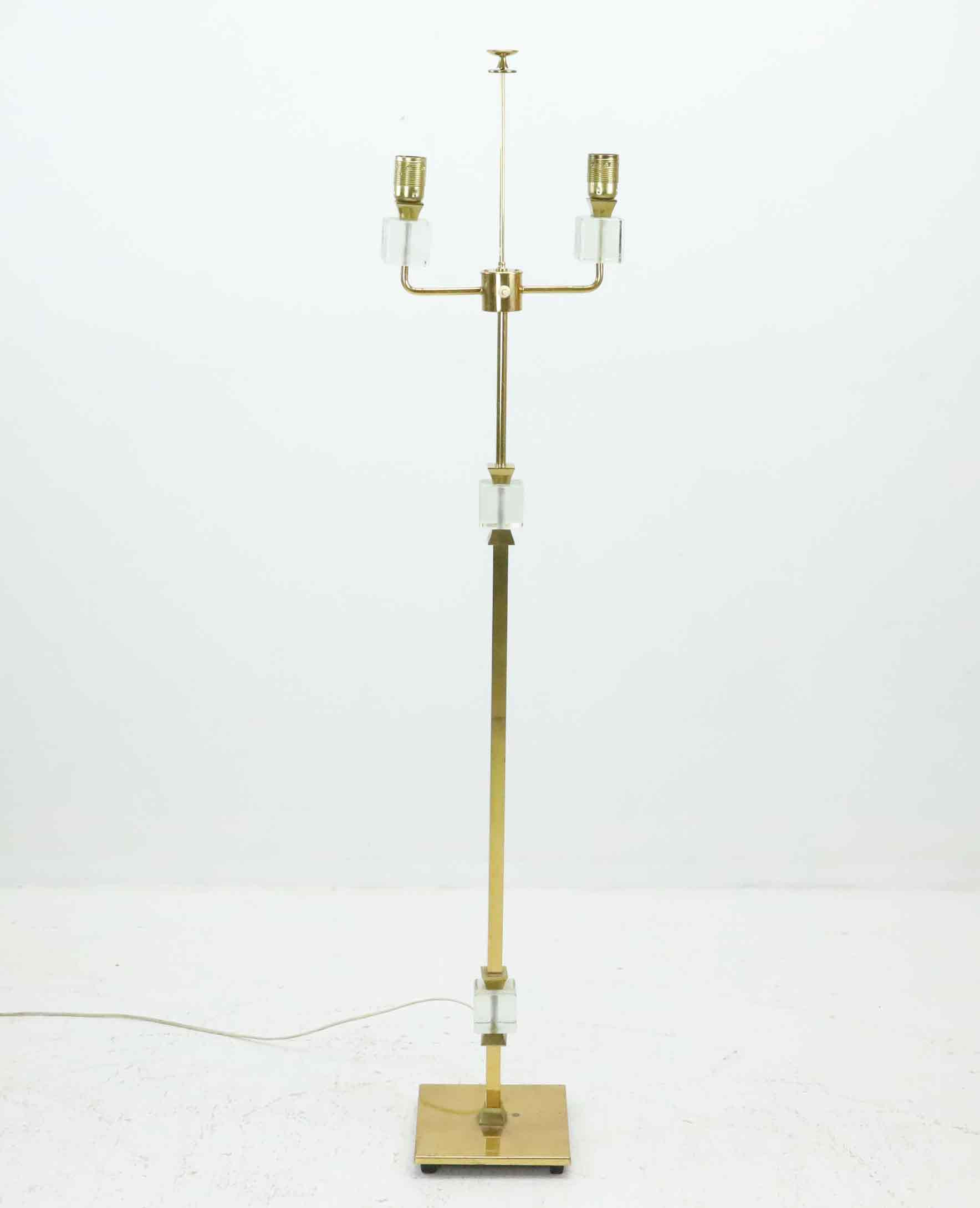 GOLVLAMPA, mässing o glas, Malmö Metallvarufabrik AB, 1960/70-tal.
