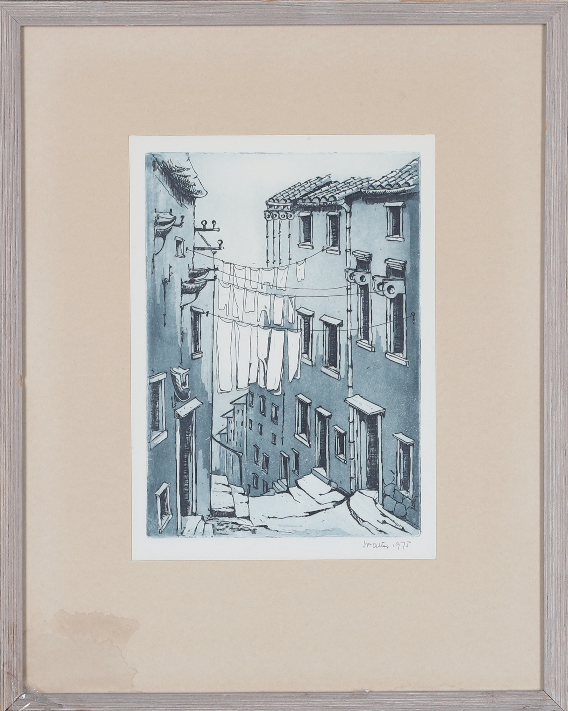 WALTER PETERSON. (1905-1994), Etsning, Gatumotiv från Spanien, signerad samt daterad 1975.