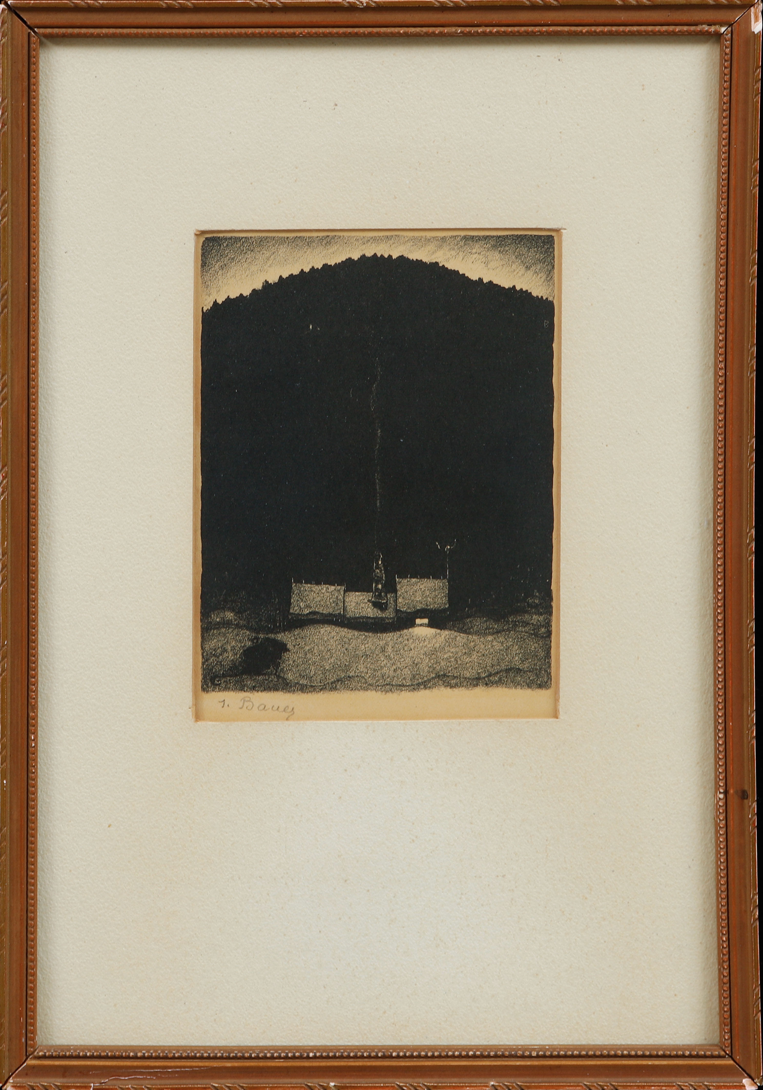 JOHN BAUER. "Julafton", litografi, ur sviten "Troll", nummer 1.