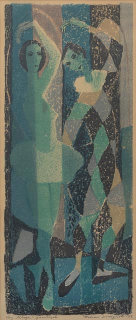 FABIAN LUNDQVIST. Dansöser, litografi, provtryck, signerad och daterad -52.