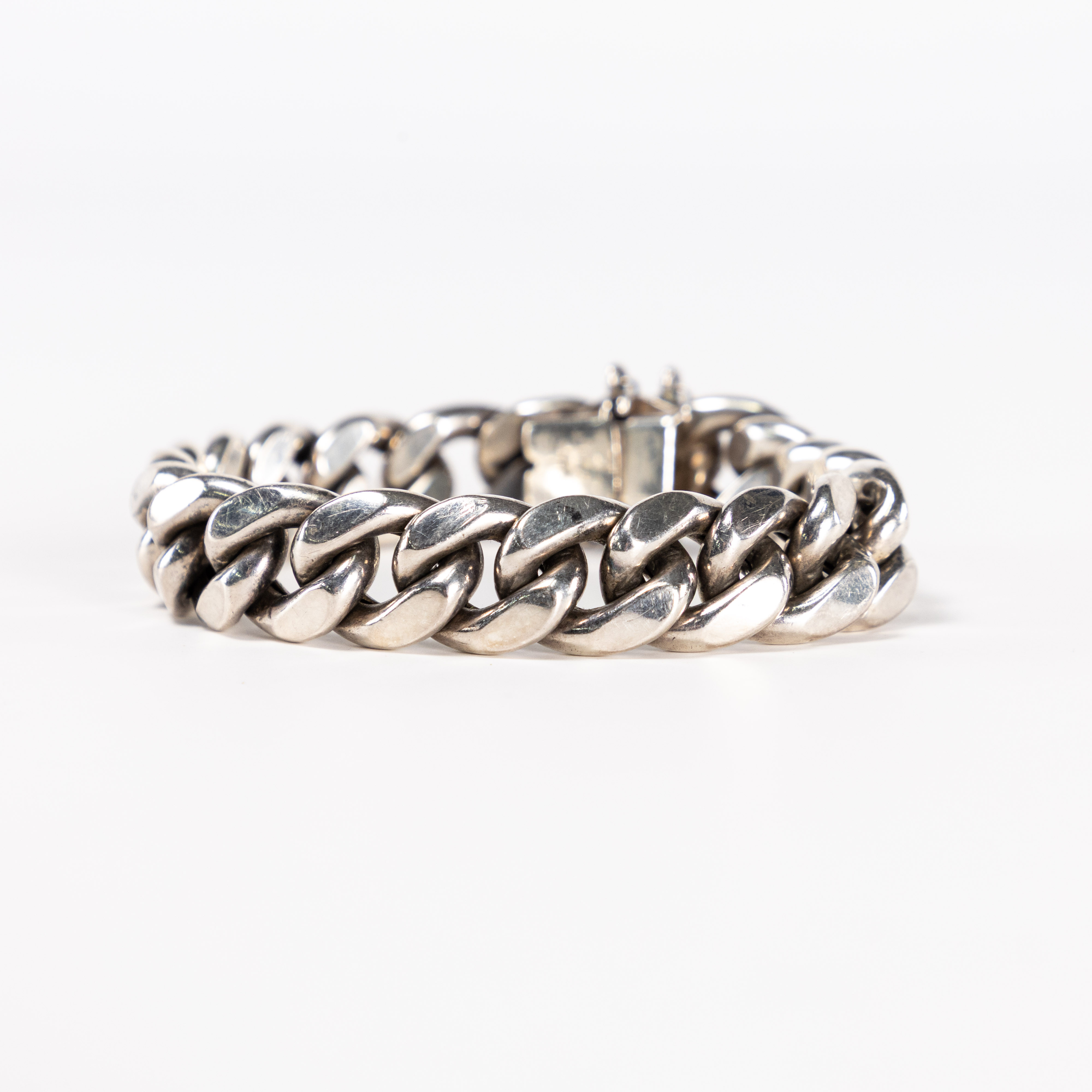 ARMBAND, pansarlänk, silver, längd 20 cm, Uno a Erre.