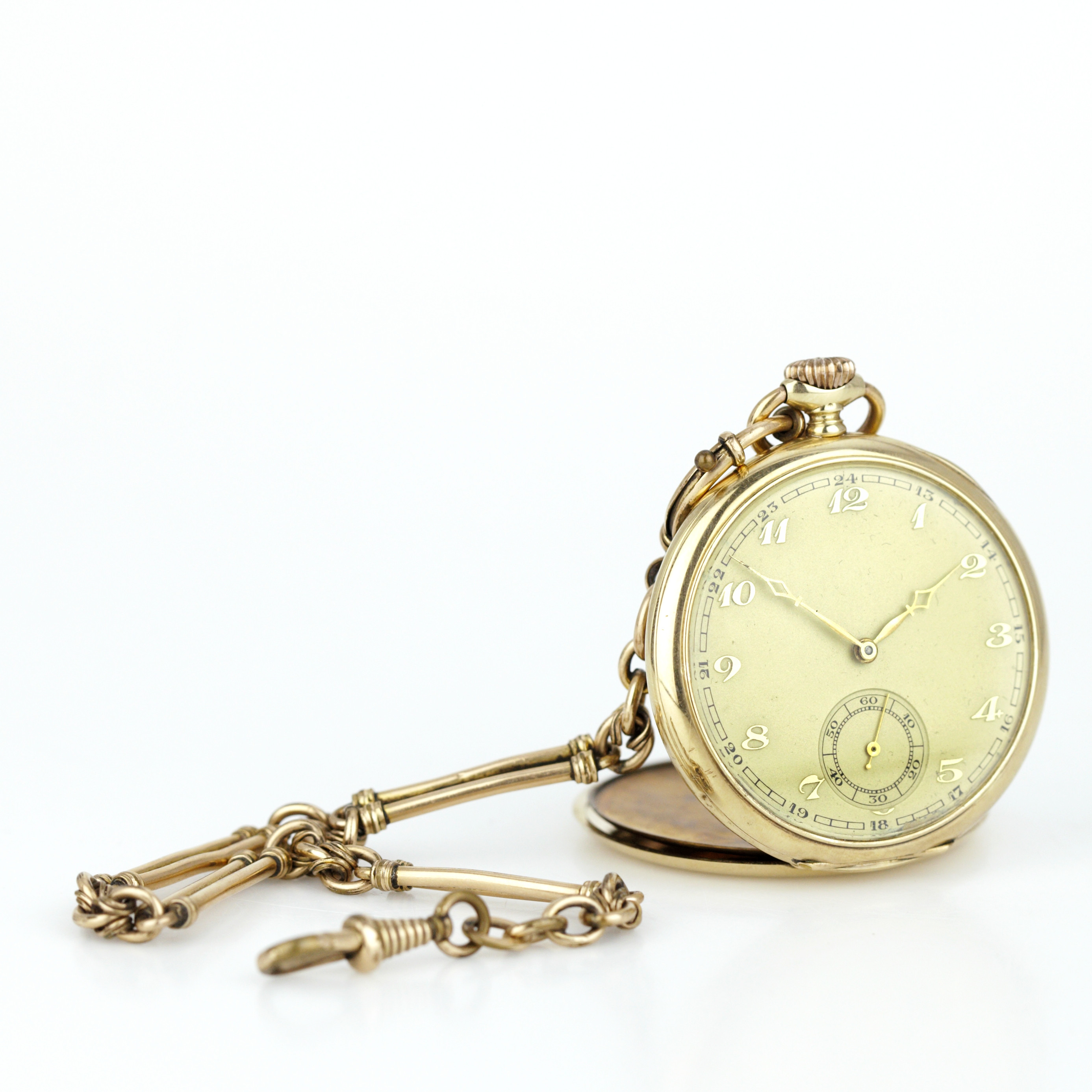 FICKUR, ytterboett guld 14k, 24-tim, subsekund, tidigt 1900-tal, Schweiz.