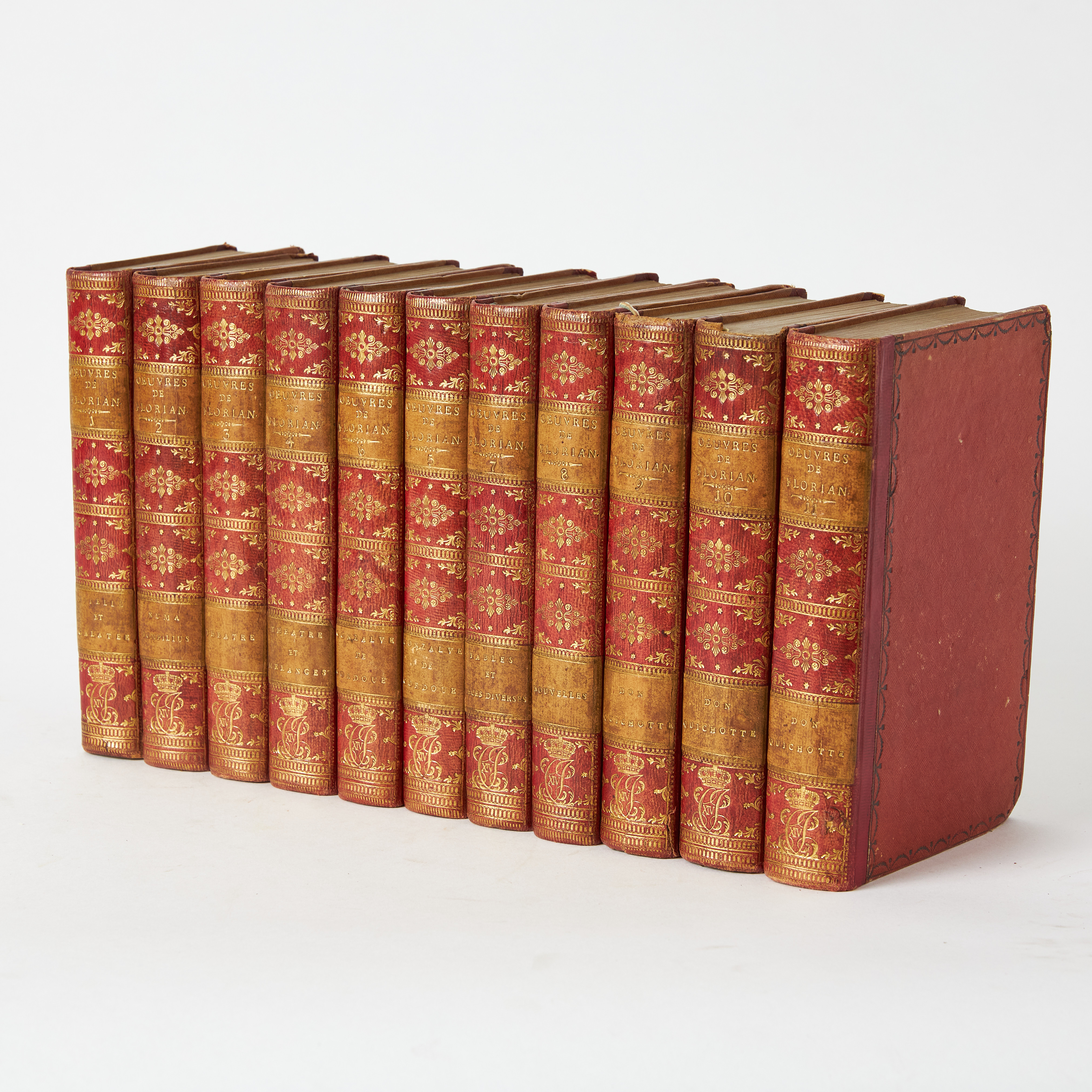 UR KARL XIV JOHANS BIBLIOTEK, Oeuvres complettes de M. de Florian, 11 volymer.
