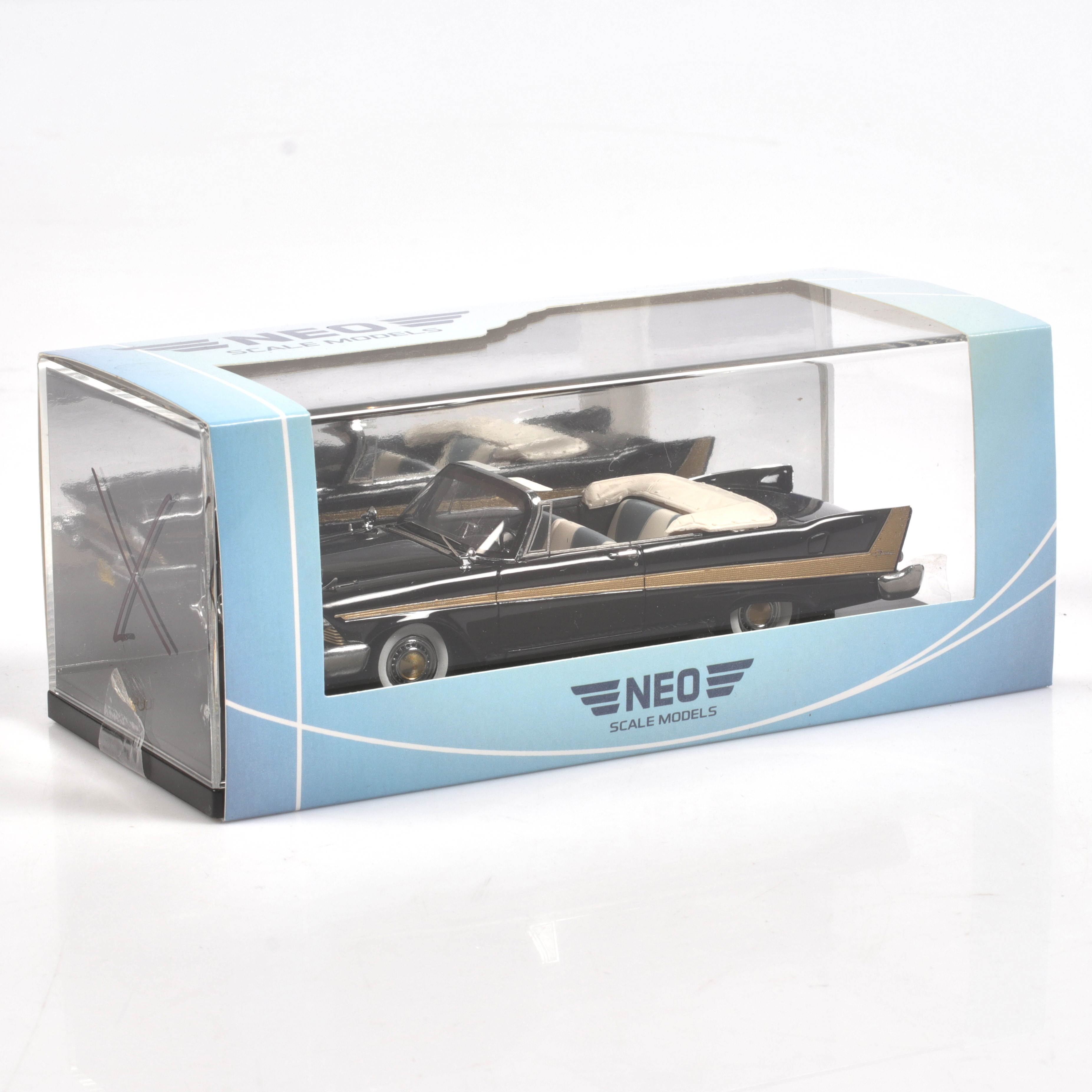 MODELLBIL, metall/resin, Plymouth Fury Convertible, 1958, NEO Models, skala 1:43.
